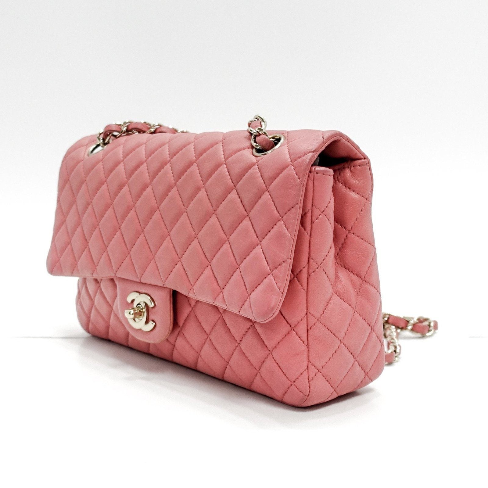 Chanel Pink Quilted Lambskin Leather Valentine Flap Bag