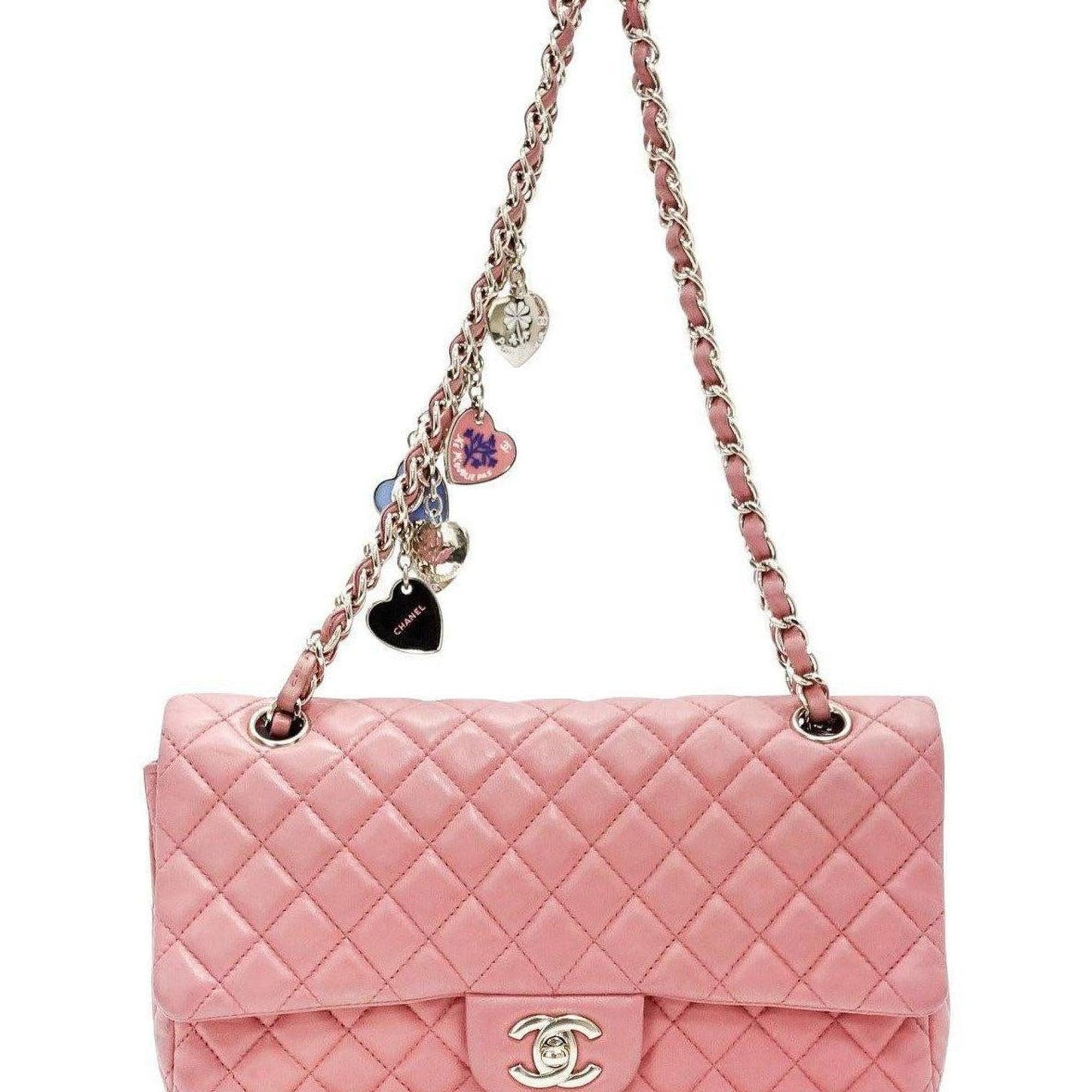 Chanel Pink Quilted Lambskin Leather Valentine Flap Bag