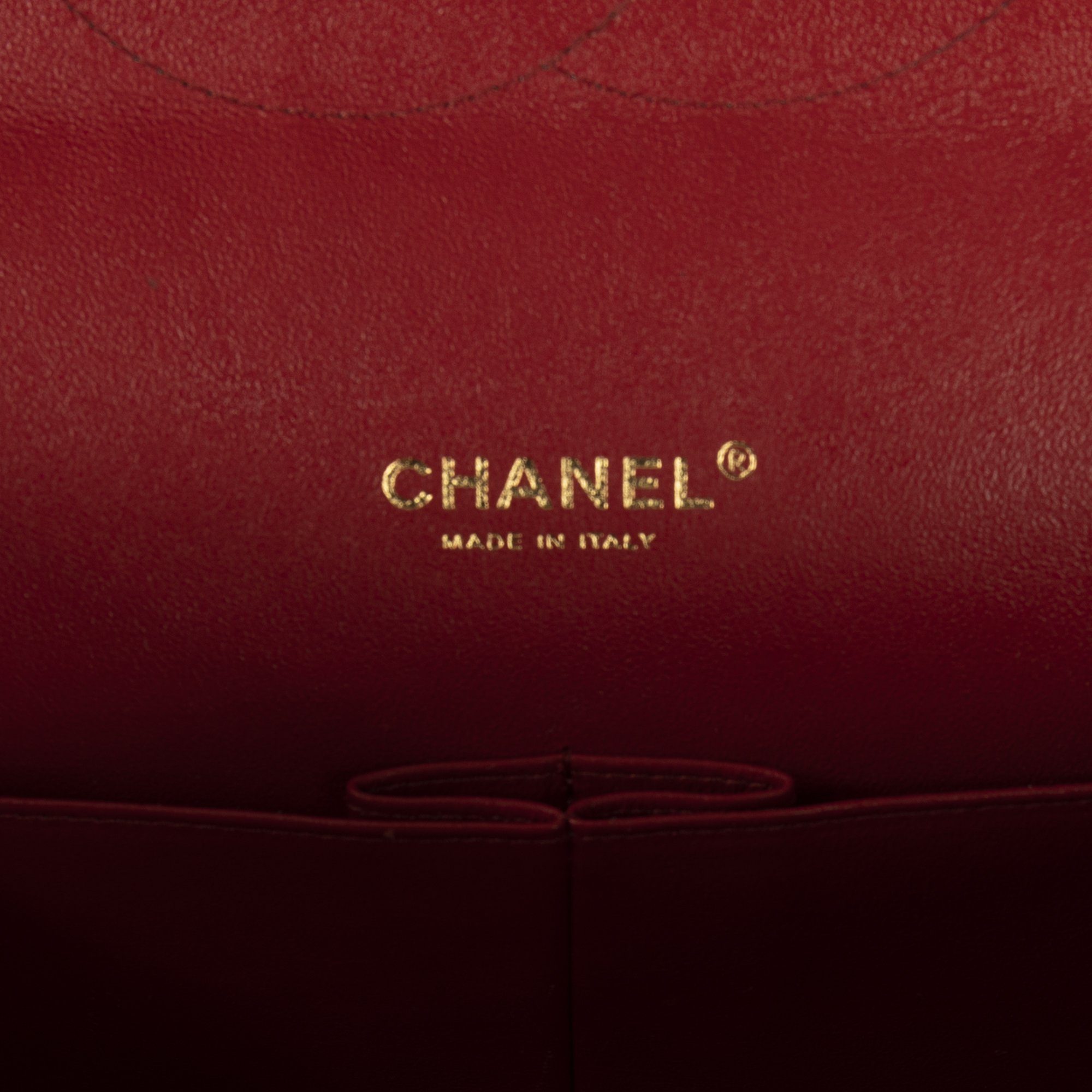 Chanel Red Lambskin Classic Maxi Double Flap Bag
