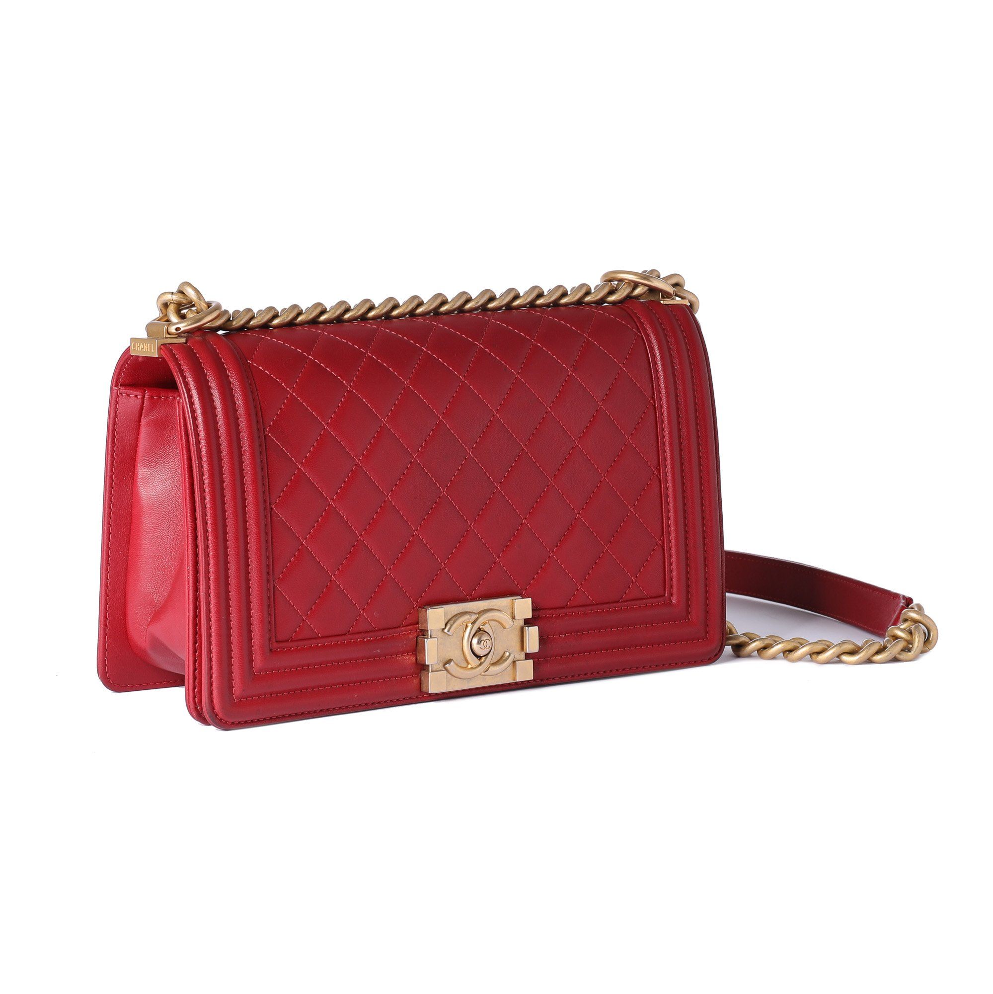 Chanel Red Medium Boy Bag