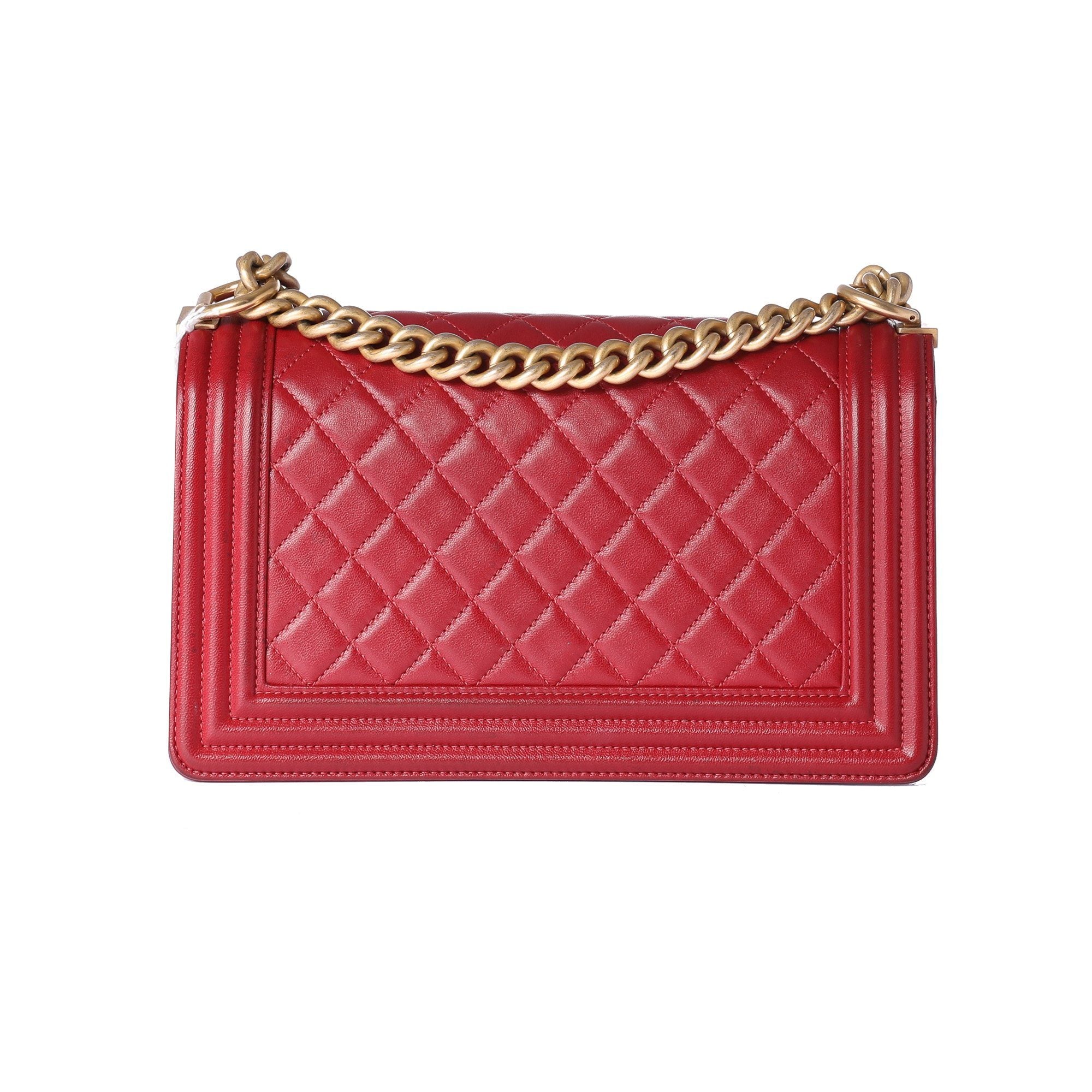 Chanel Red Medium Boy Bag
