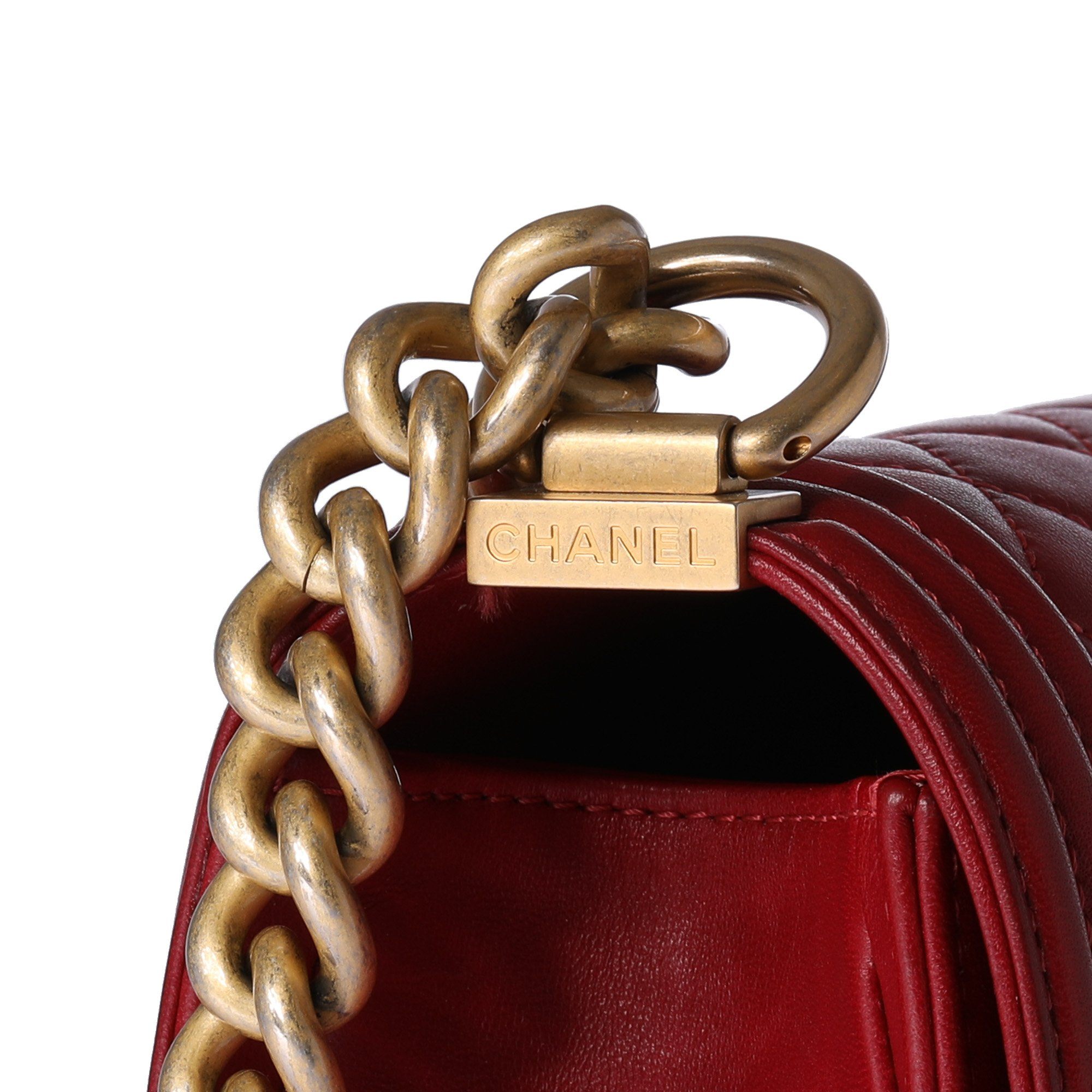 Chanel Red Medium Boy Bag