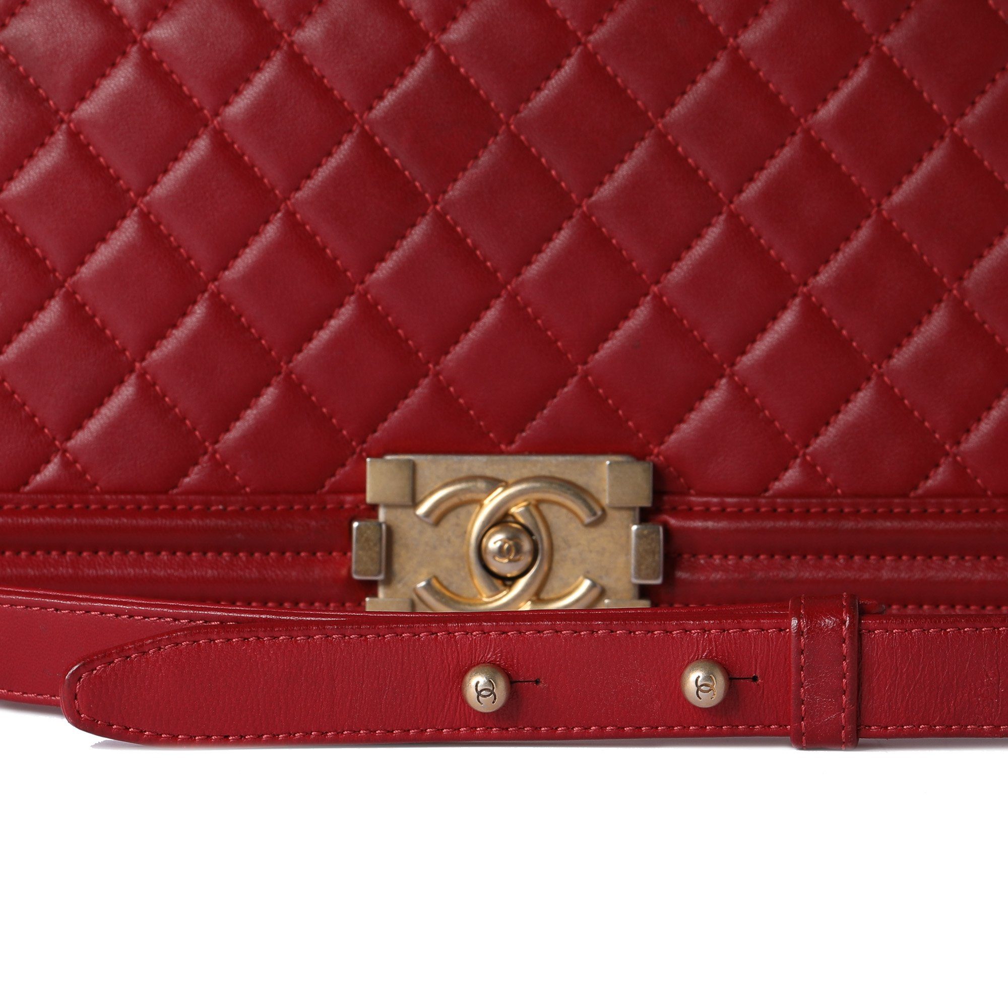 Chanel Red Medium Boy Bag