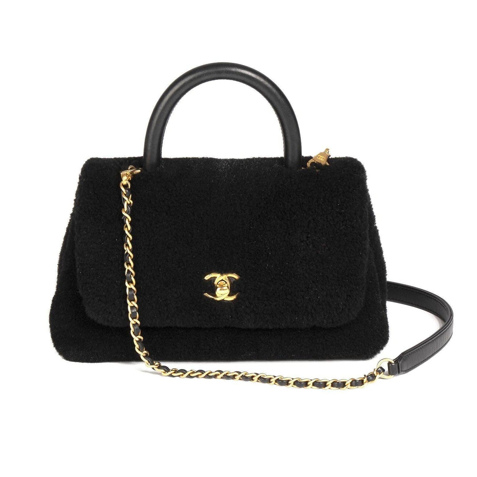 Chanel Shearling Small Coco Handle Bag