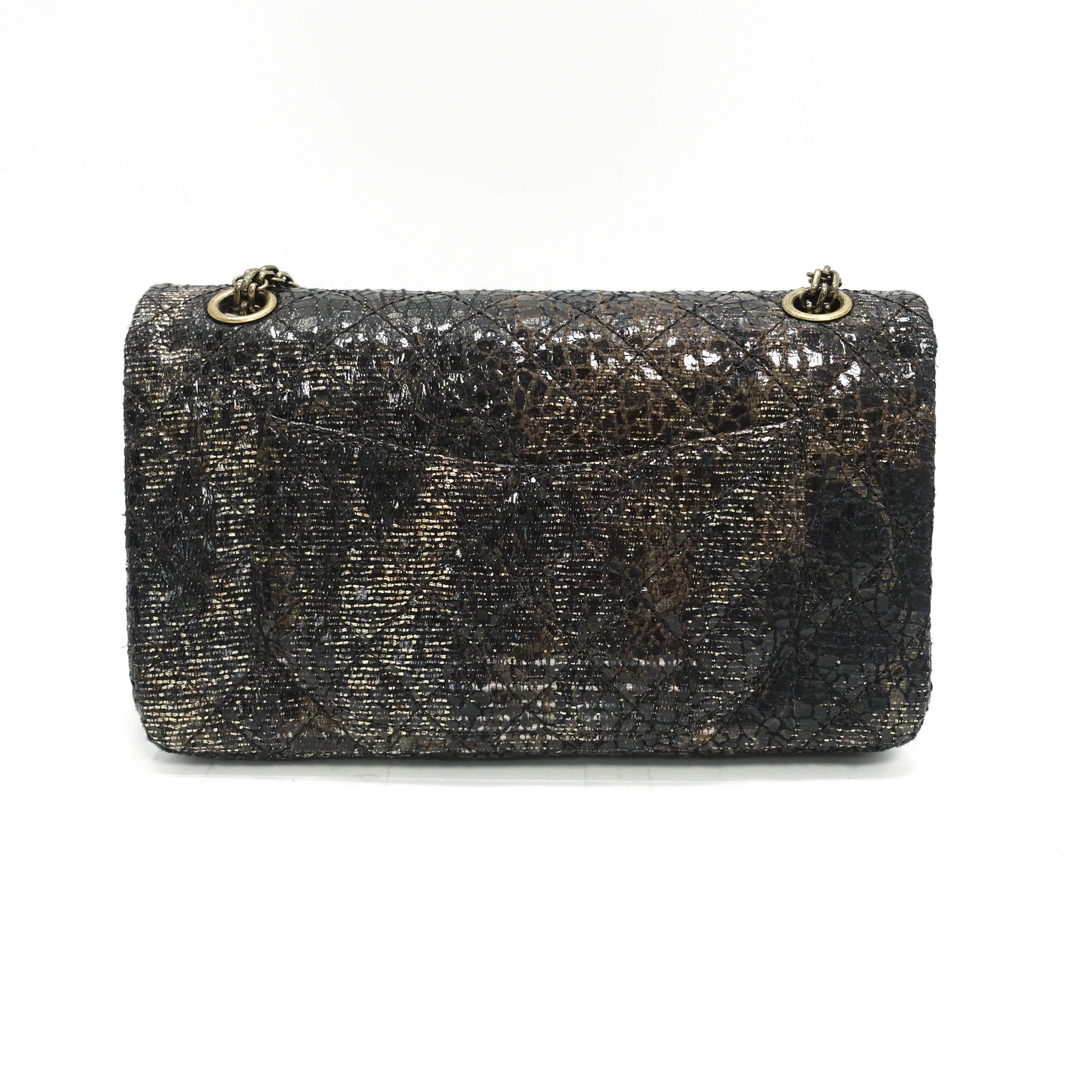 Chanel Special Edition Gray Coated Lacquered Tweed Crossbody Bag