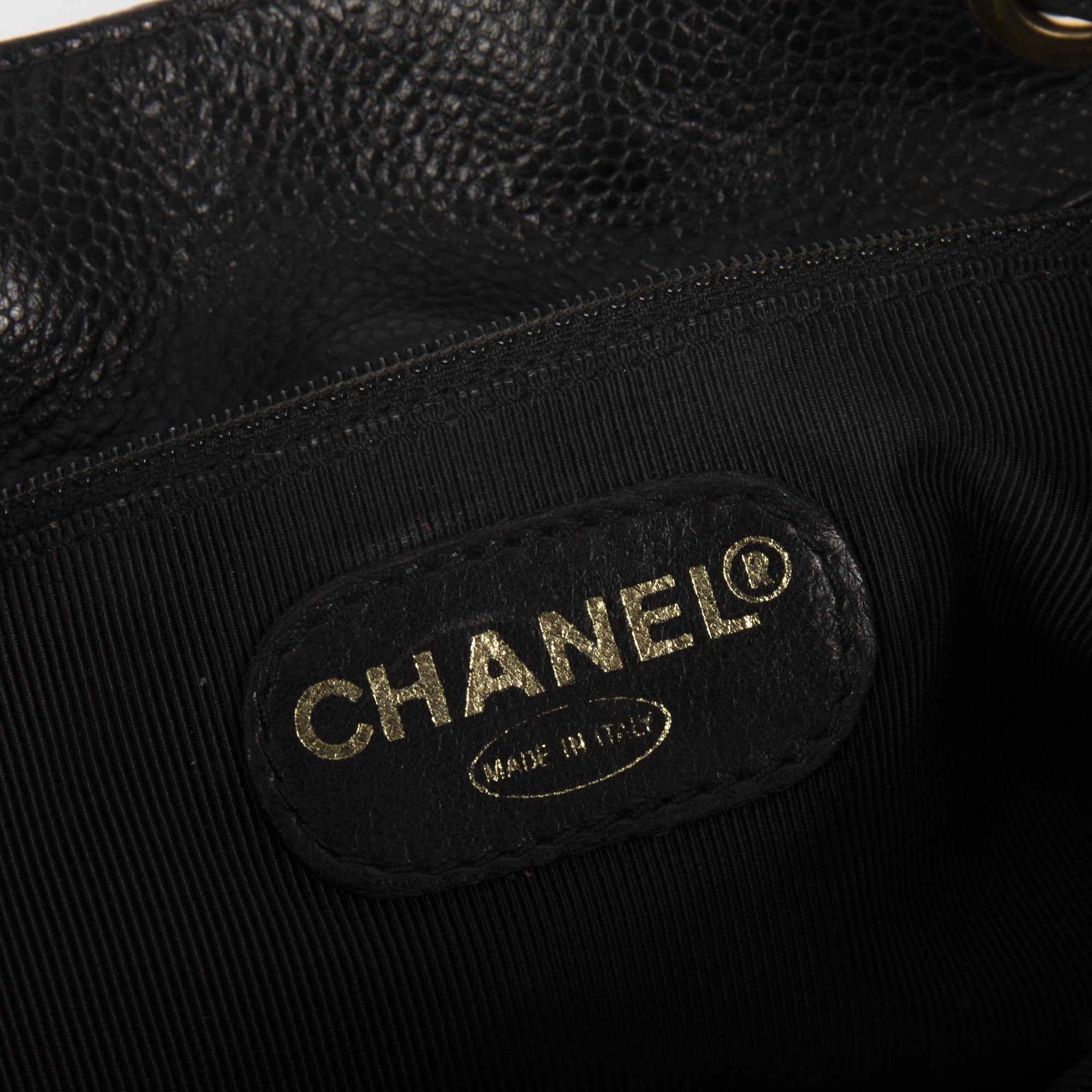 Chanel Vintage Black Caviar CC Backpack