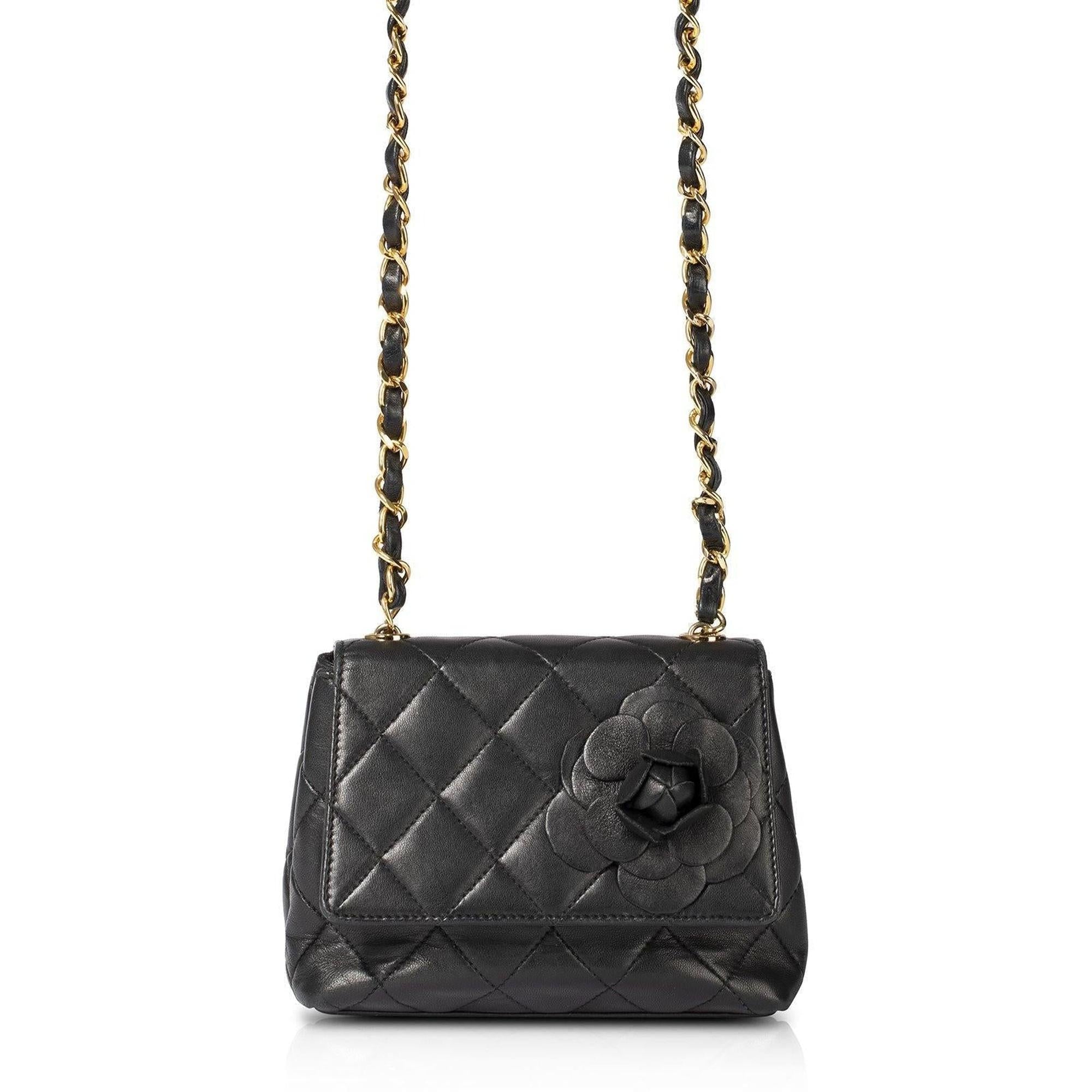 Chanel Vintage Mini Quilted Camelia Bag