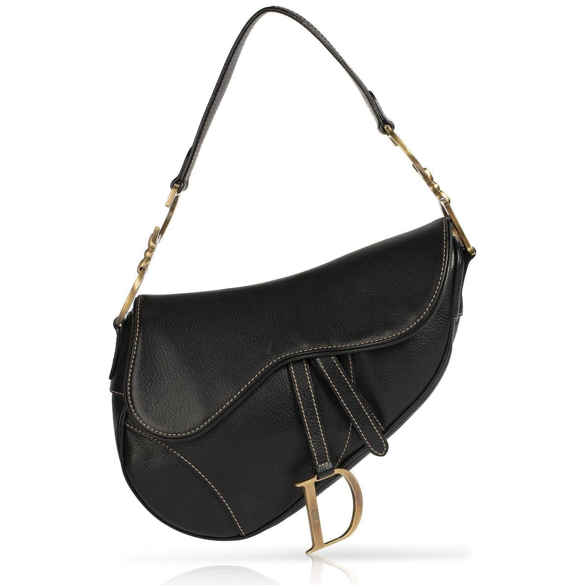 Christian Dior Vintage Leather Saddle Bag