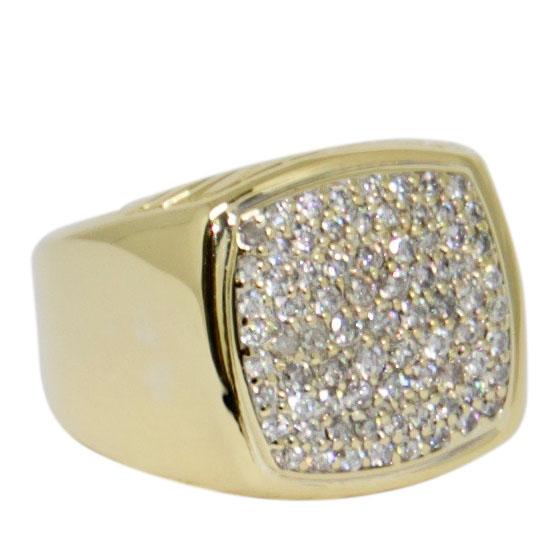 David Yurman 18k Gold Pave Diamond Signet Ring