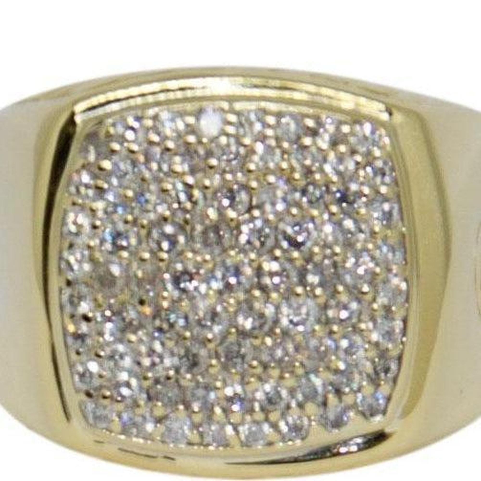David Yurman 18k Gold Pave Diamond Signet Ring