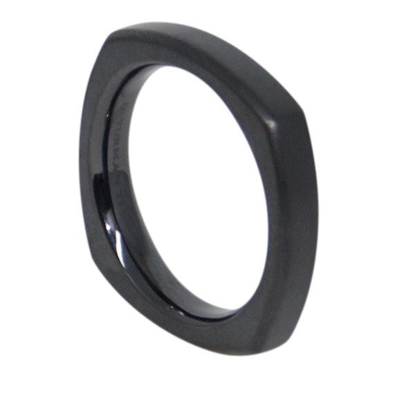 David Yurman Black Titanium Square Narrow Band Ring