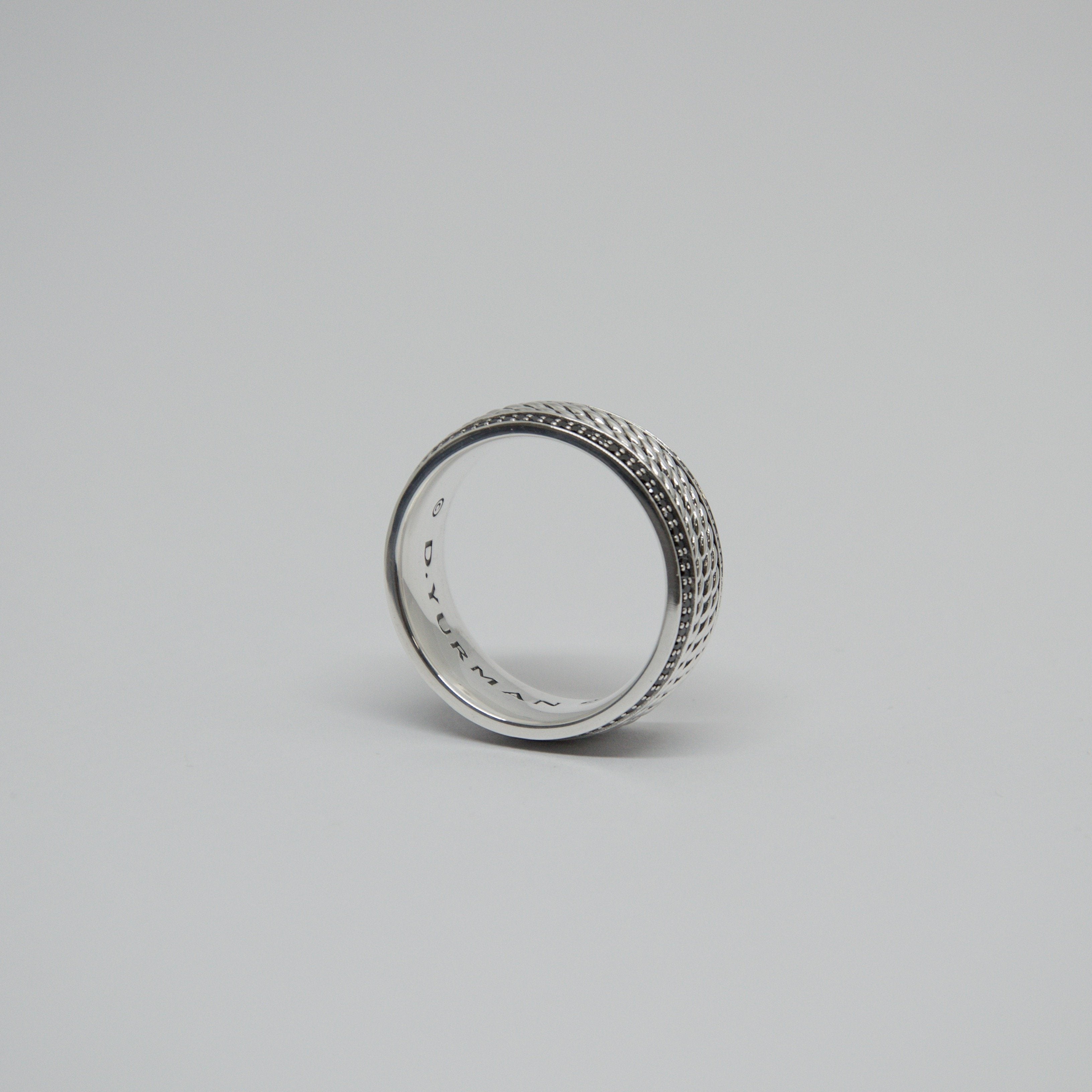 David Yurman Maritime Rope Band Ring with Black Diamonds