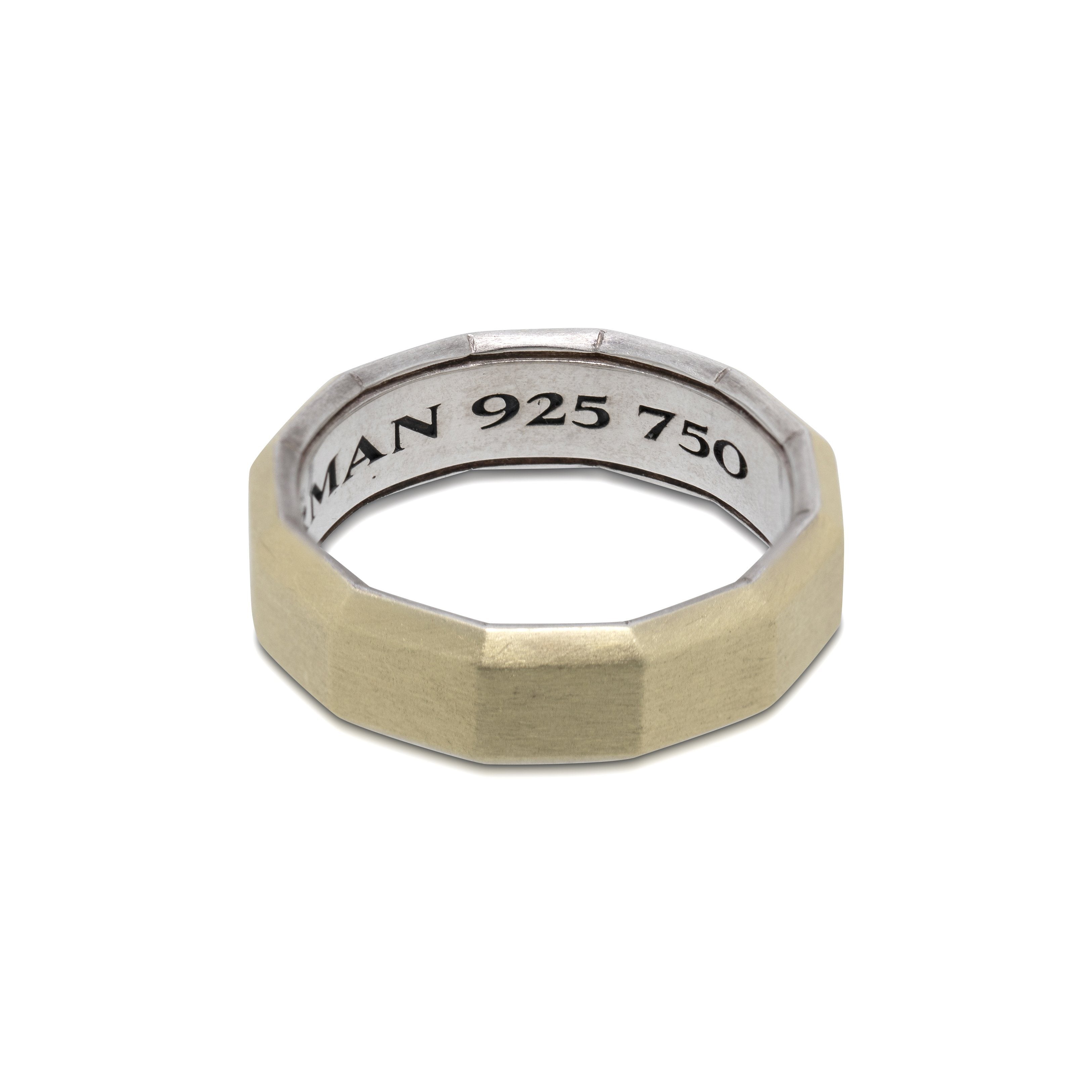 David Yurman Two-Tone Faceted Metal Band Ring