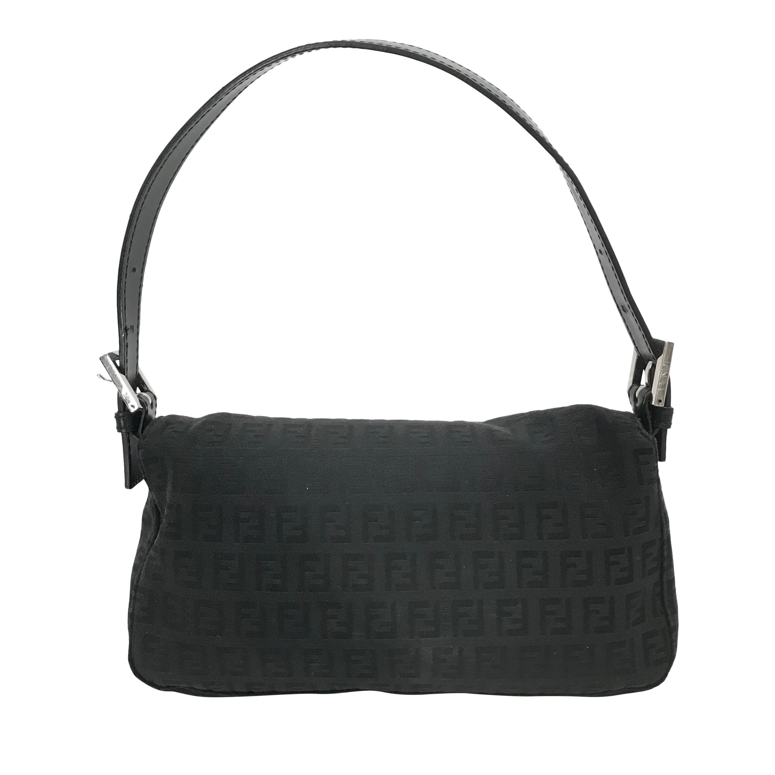 Fendi Leather-Trimmed Zucca Baguette