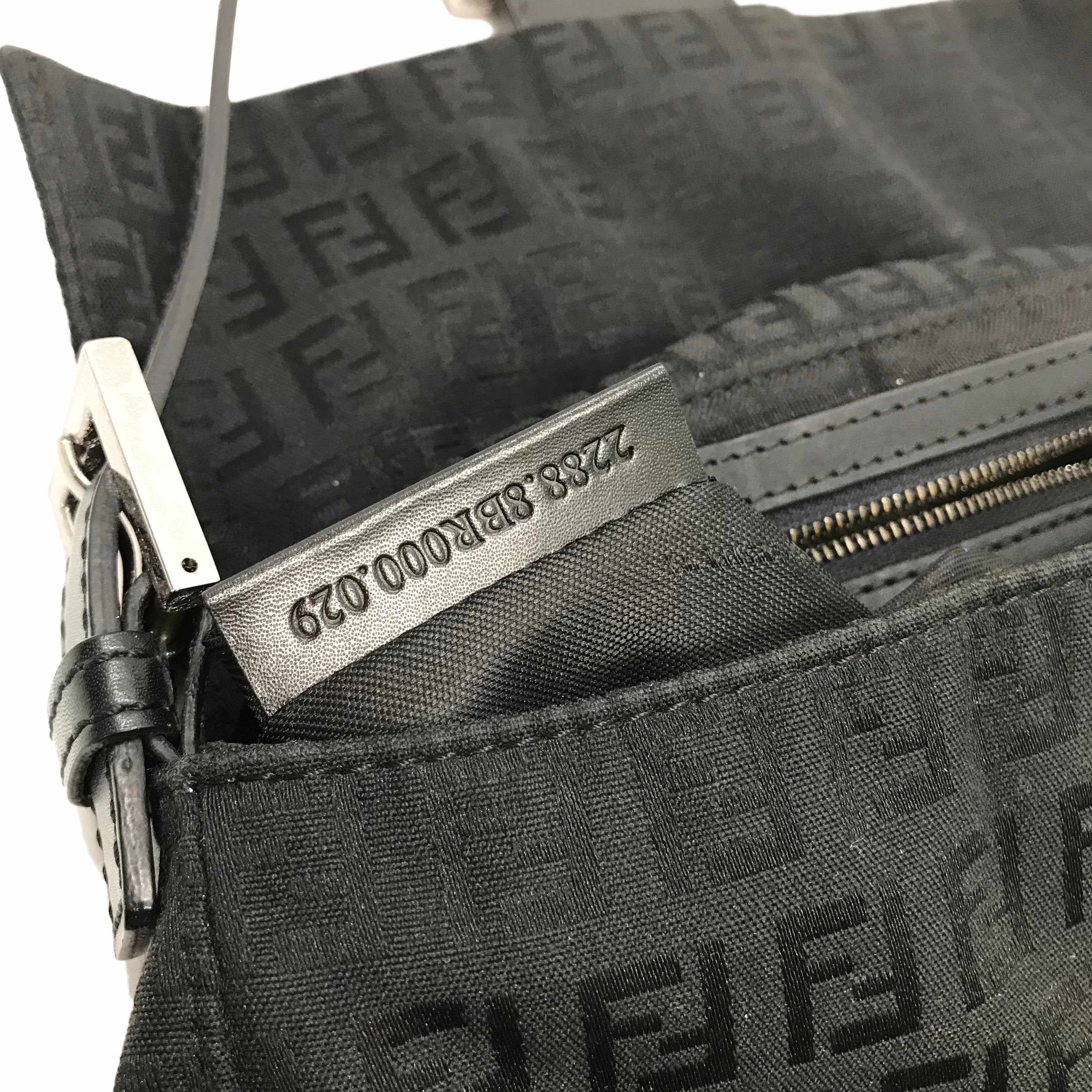 Fendi Leather-Trimmed Zucca Baguette