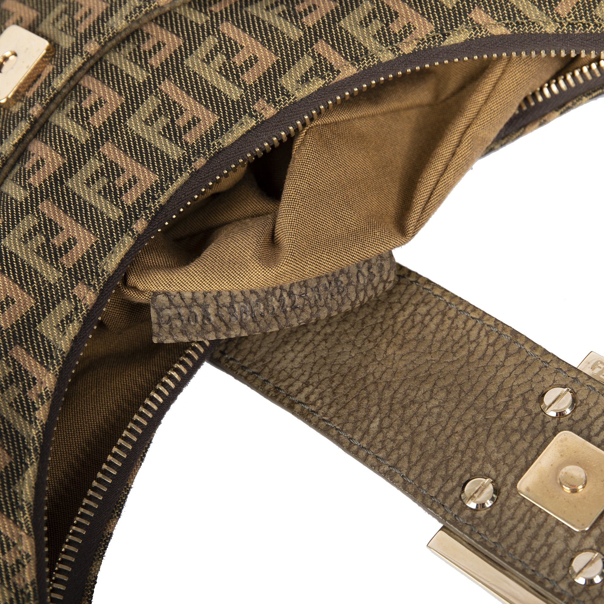 Fendi Leather-Trimmed Zucchino Sweety Hobo