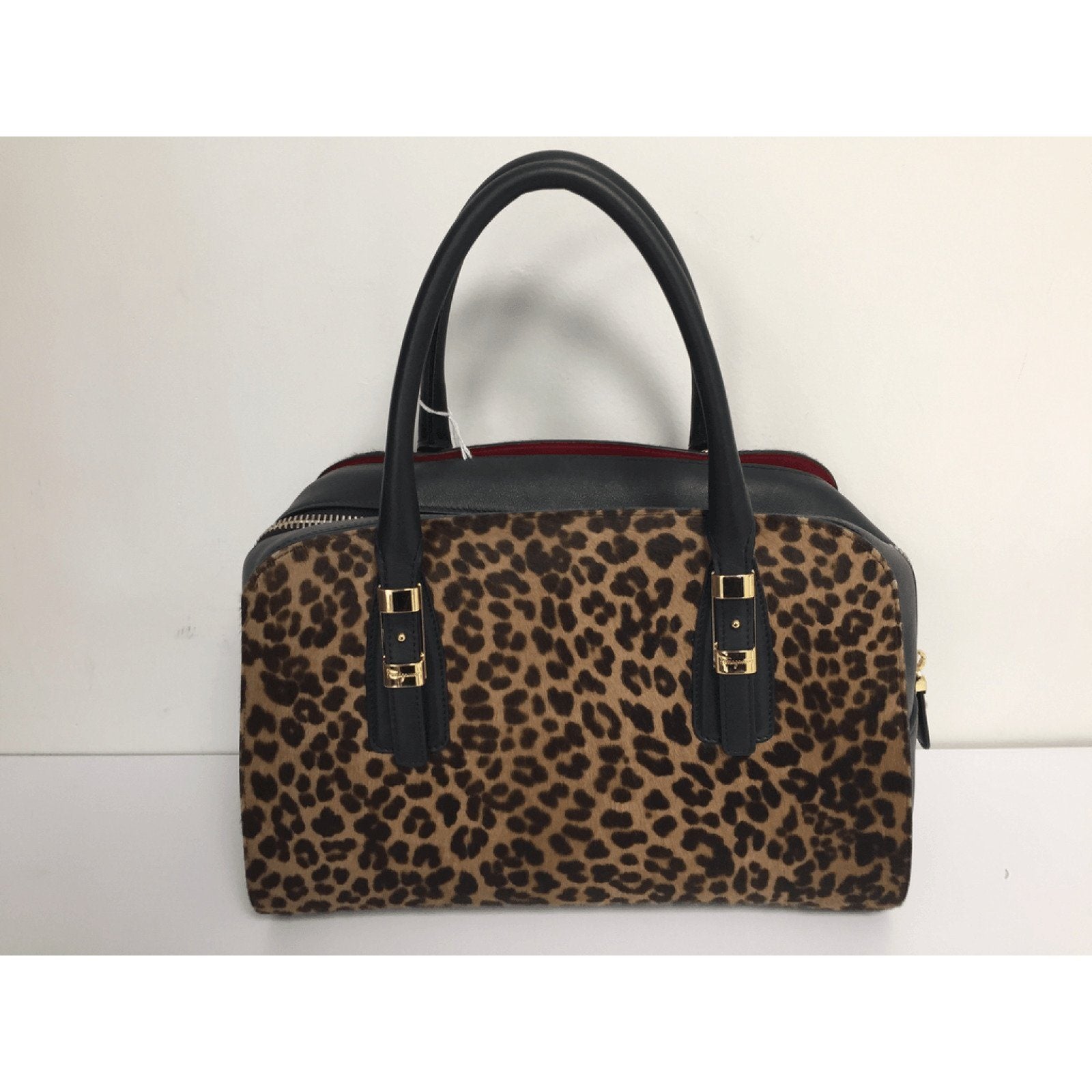 Ferragamo Leopard Calf Hair Emmy Bag