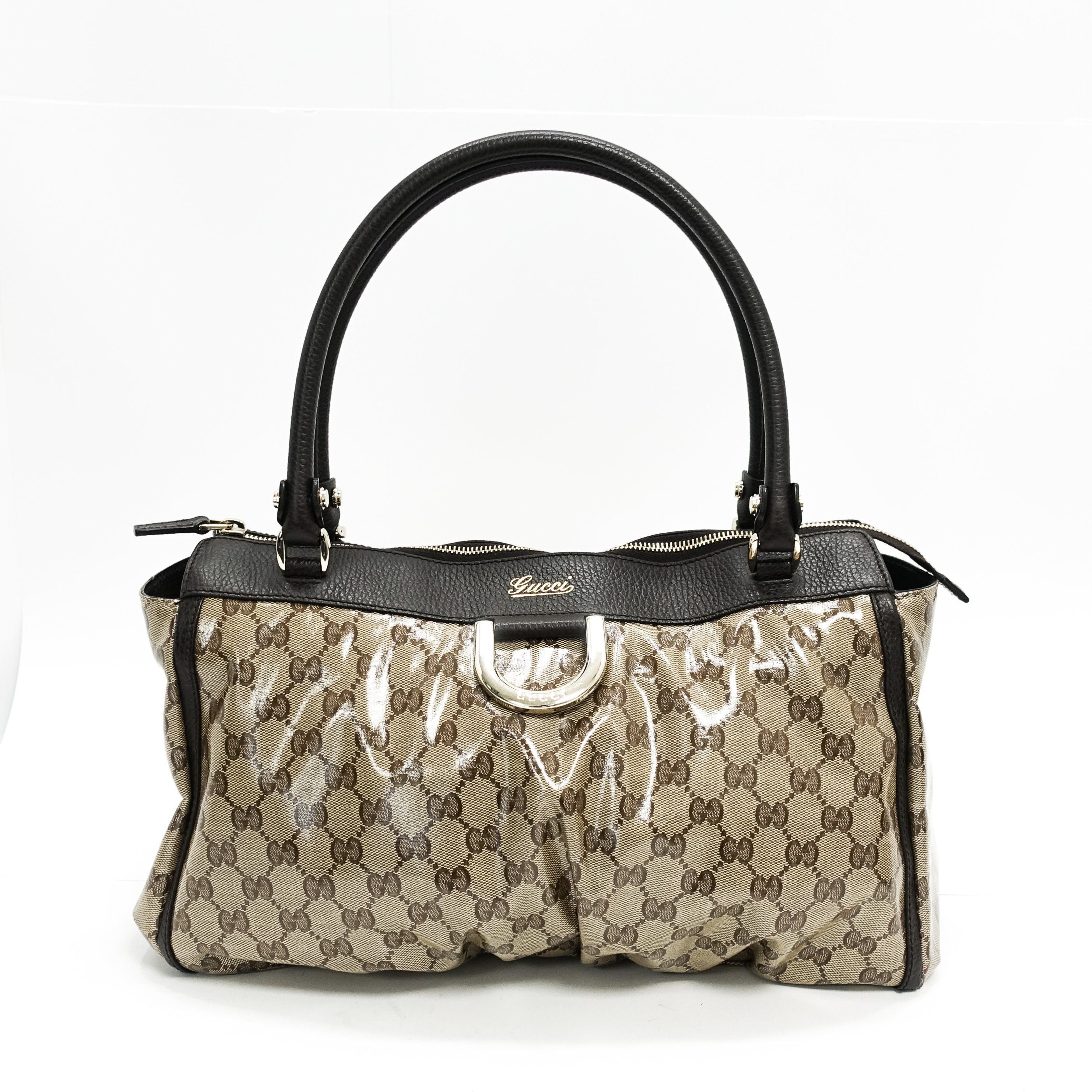 Gucci Abbey GG Pattern Crystal Shoulder Satchel