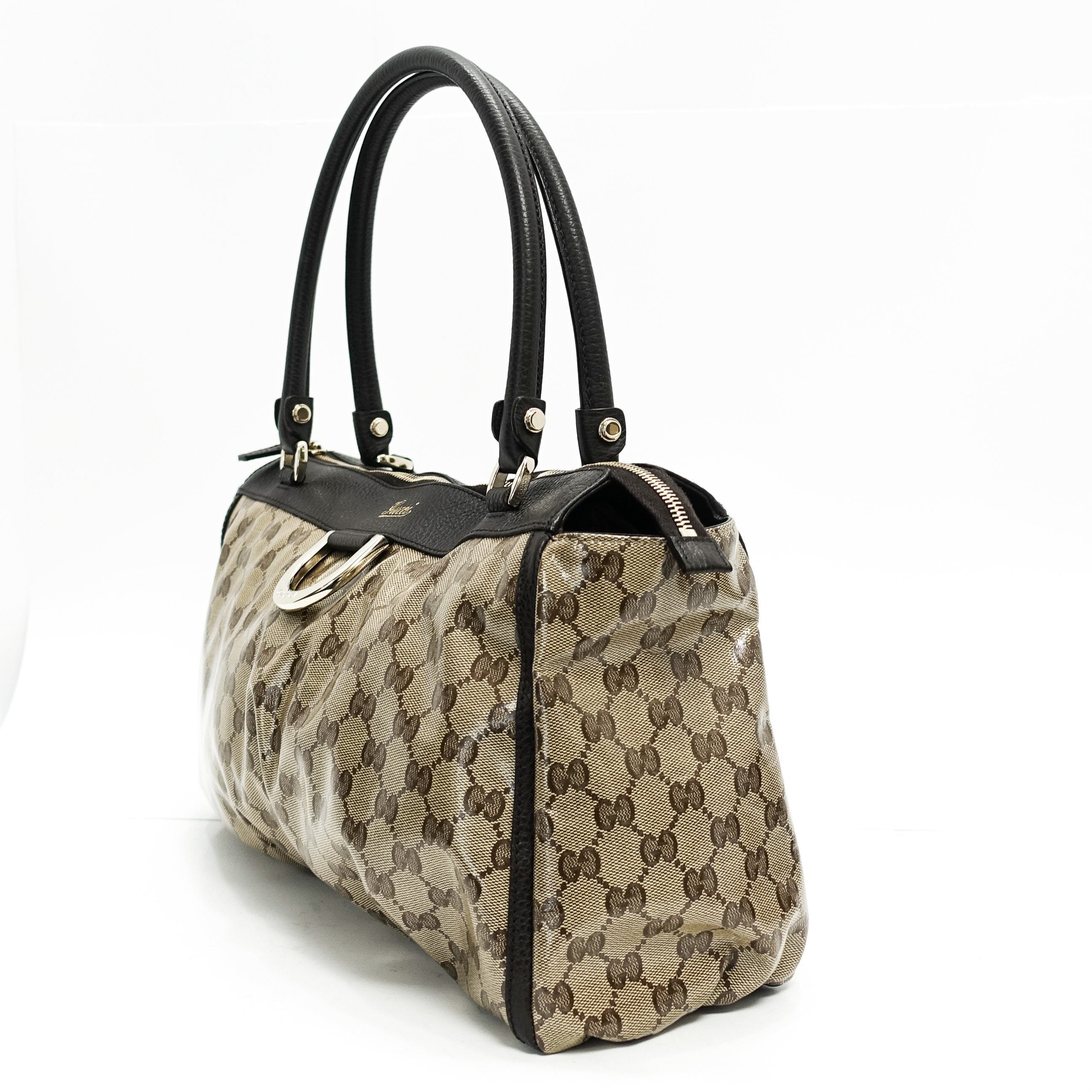 Gucci Abbey GG Pattern Crystal Shoulder Satchel