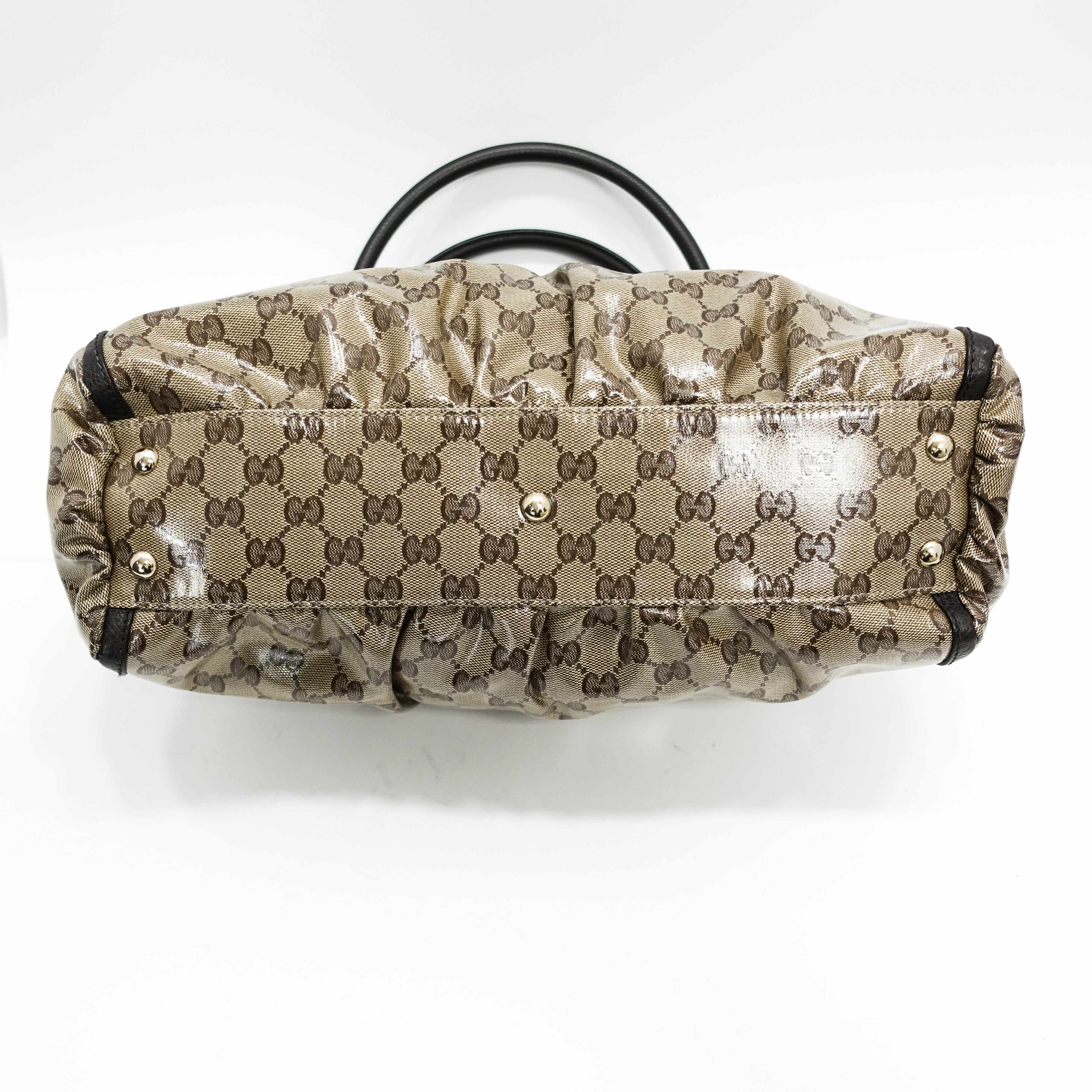 Gucci Abbey GG Pattern Crystal Shoulder Satchel