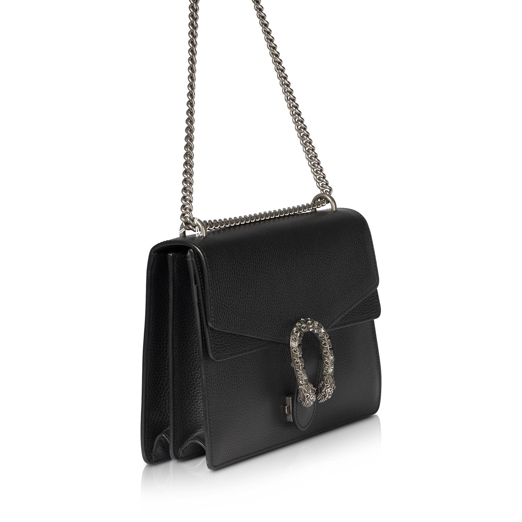 Gucci Black Leather Dionysus Medium Shoulder Bag