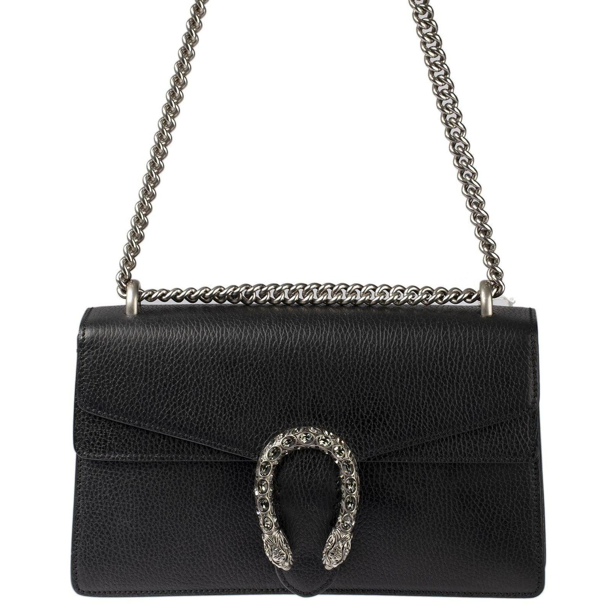 Gucci Black Leather Dionysus Small Shoulder Bag