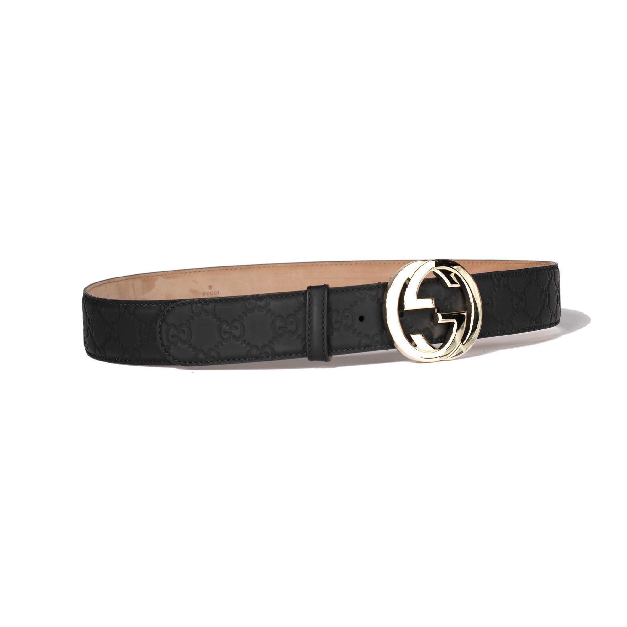 Gucci Black Leather Signature Belt