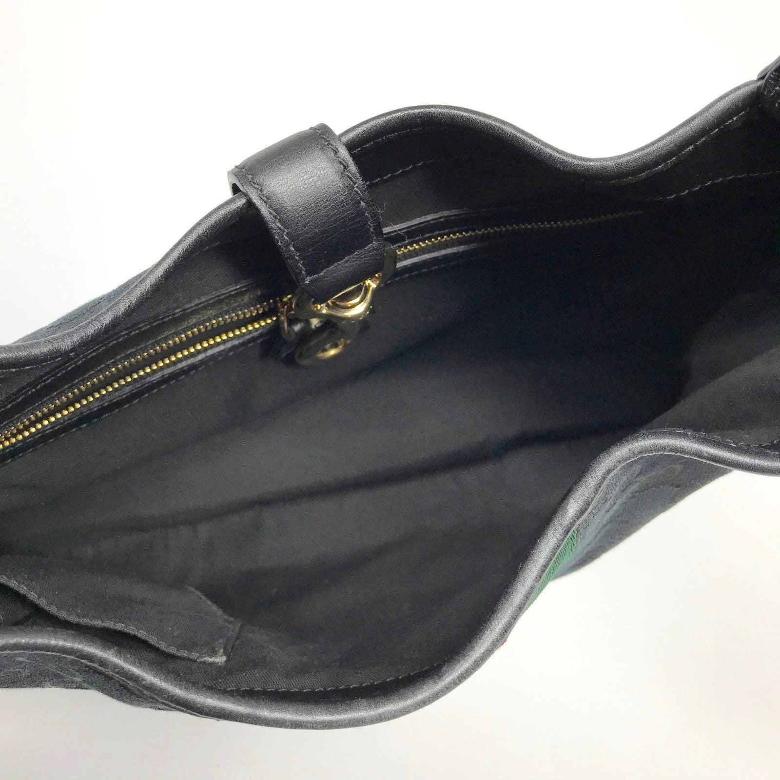 Gucci Black Monogram Web Jackie O Hobo Bag