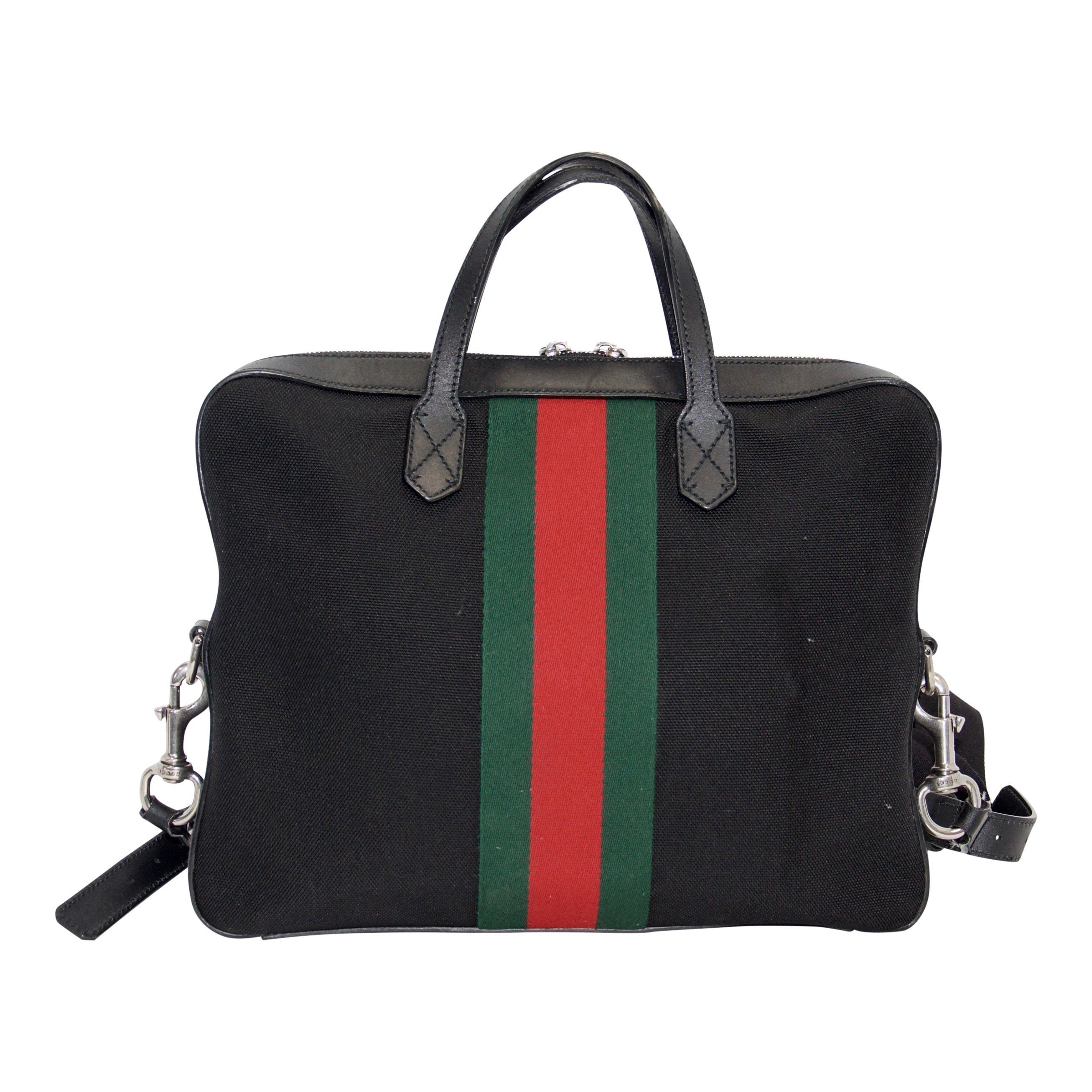 Gucci Black Web Briefcase