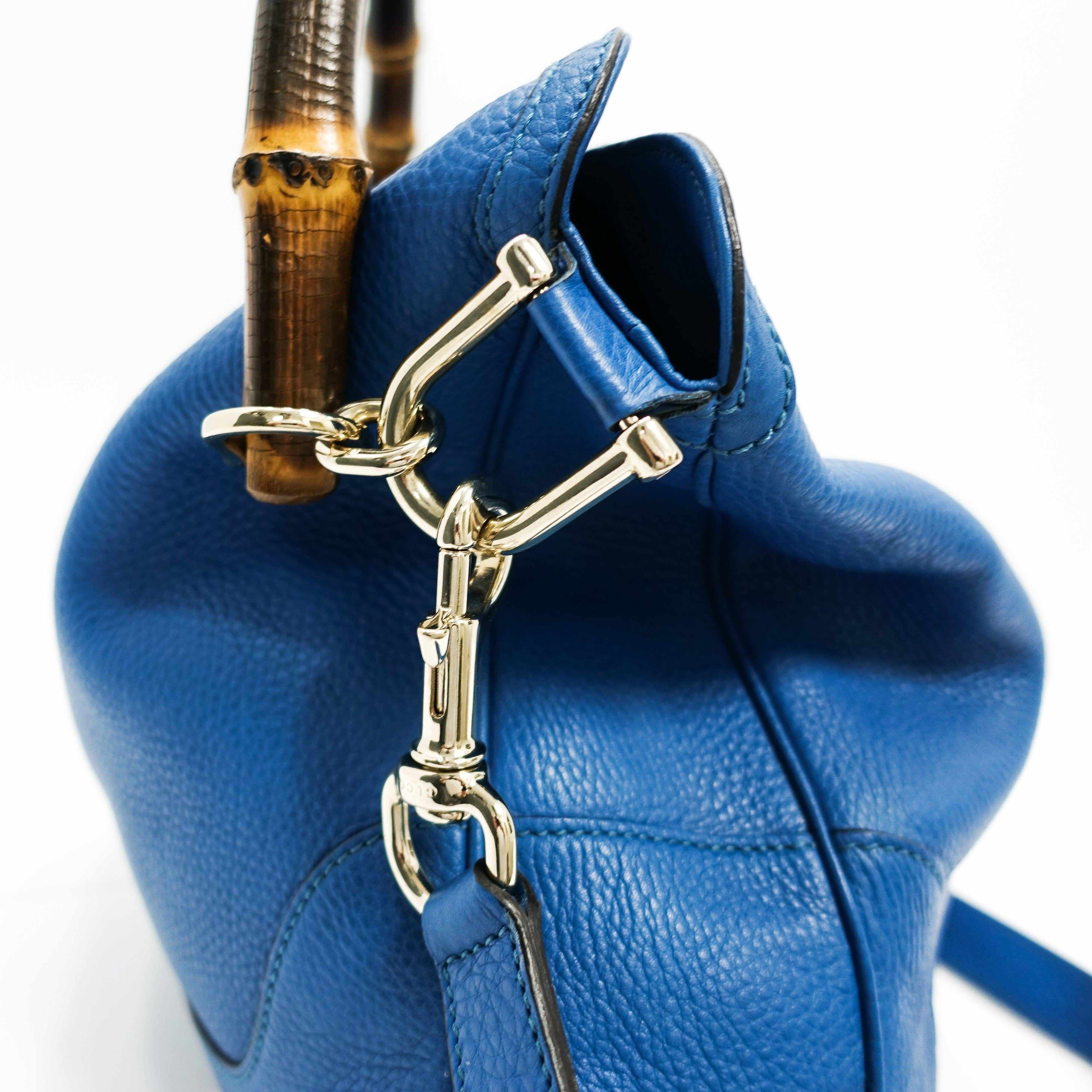 Gucci Blue Diana Bamboo Handle Bag