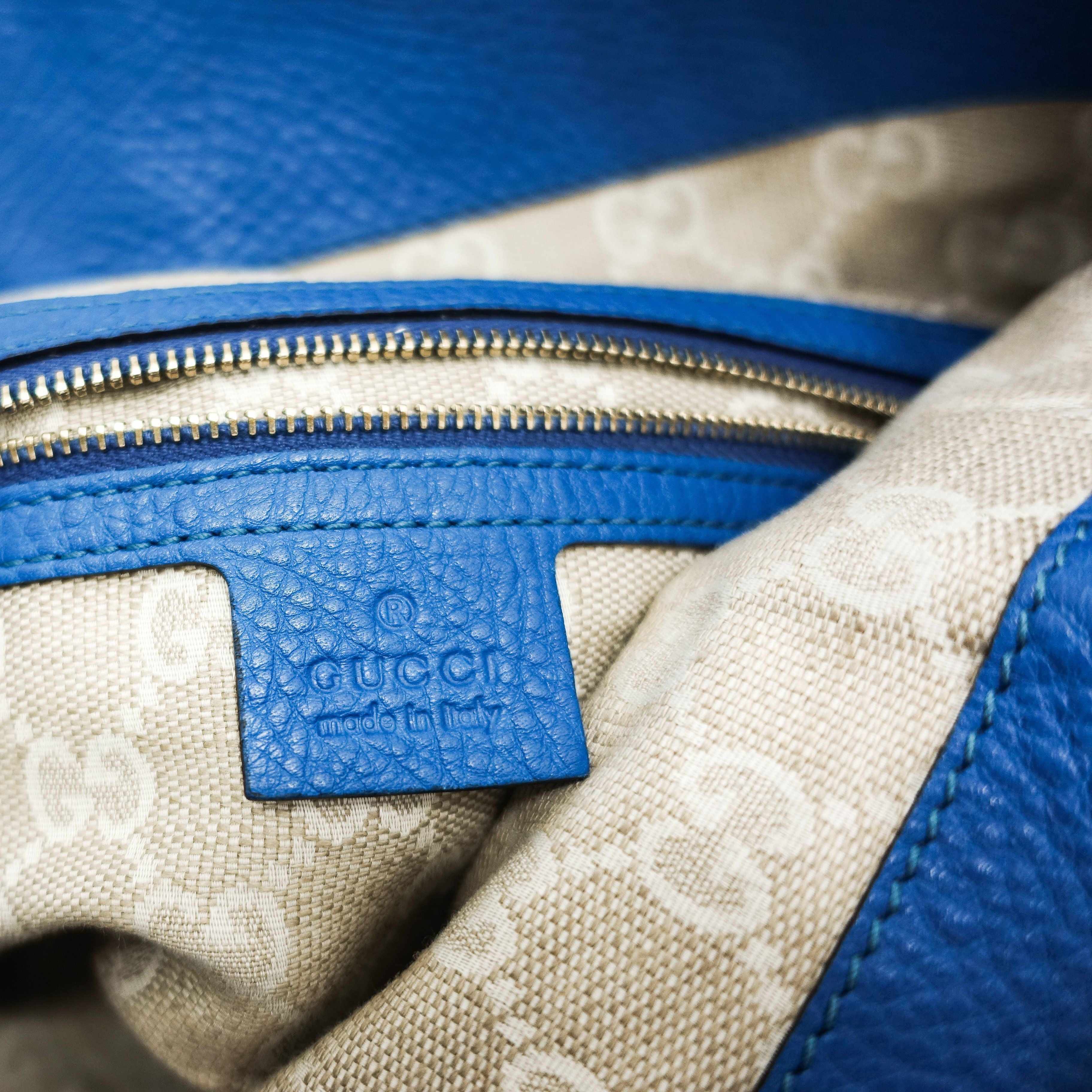 Gucci Blue Diana Bamboo Handle Bag