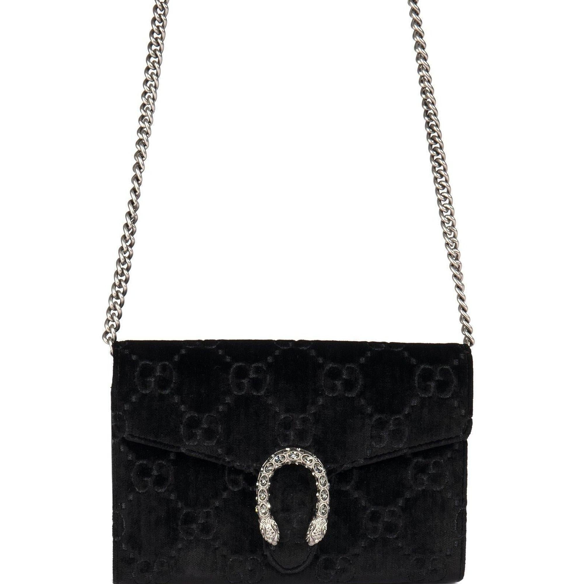 Gucci Dionysus GG Velvet Mini Wallet on Chain
