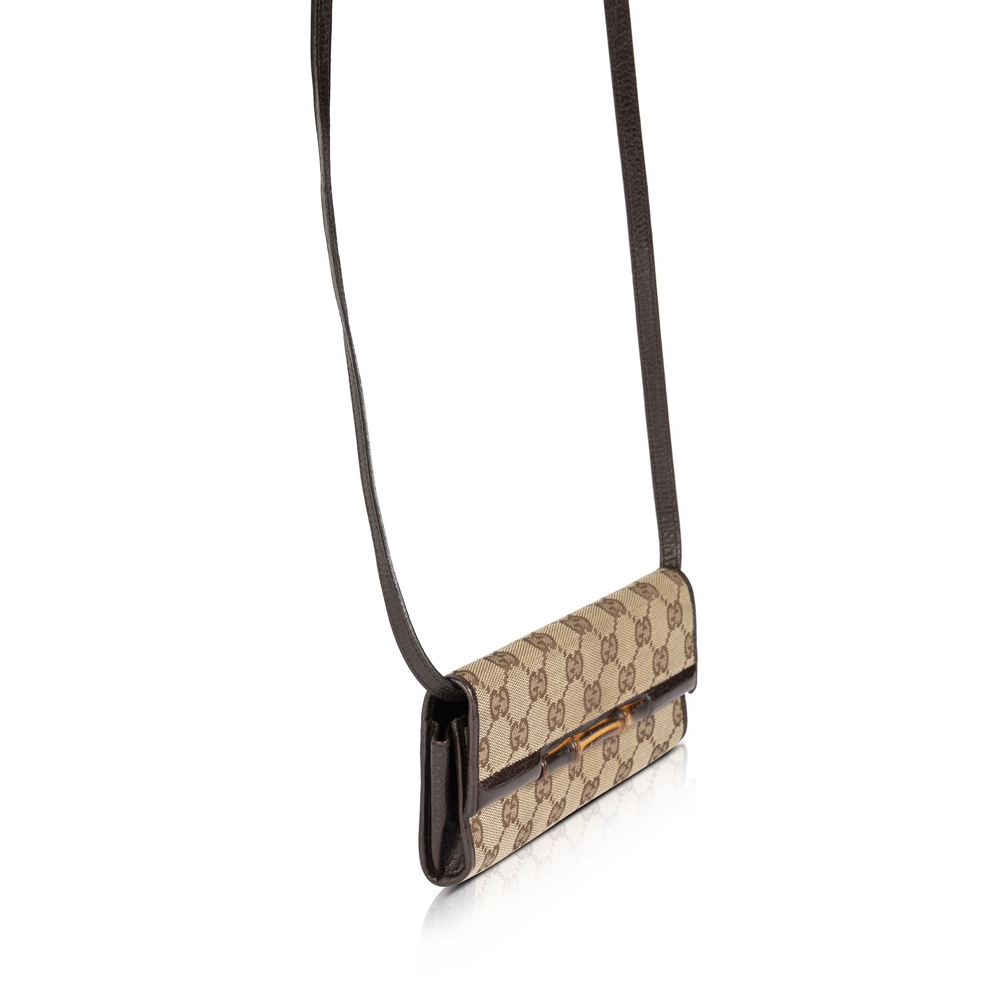 Gucci GG Canvas Bamboo Bar Clutch