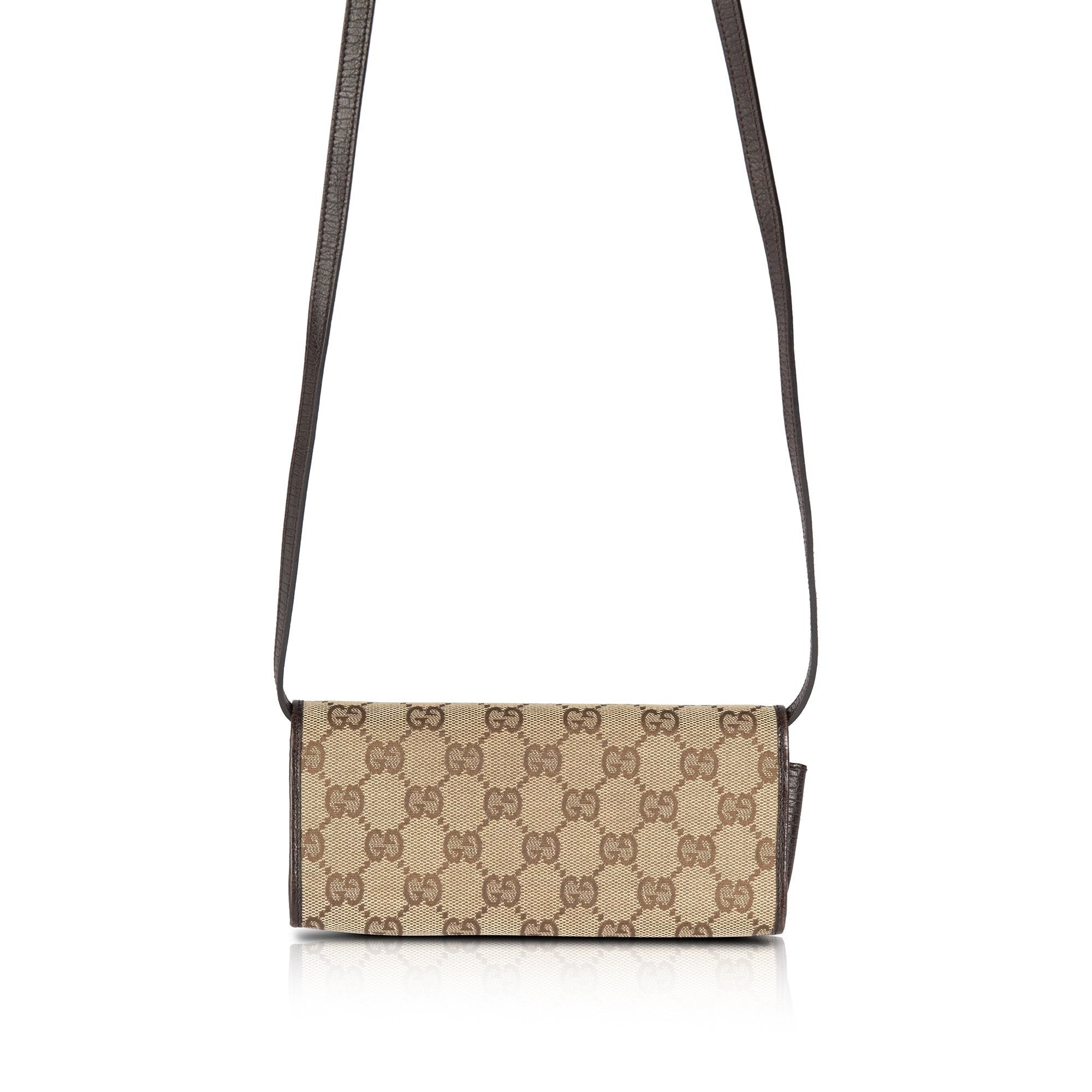 Gucci GG Canvas Bamboo Bar Clutch