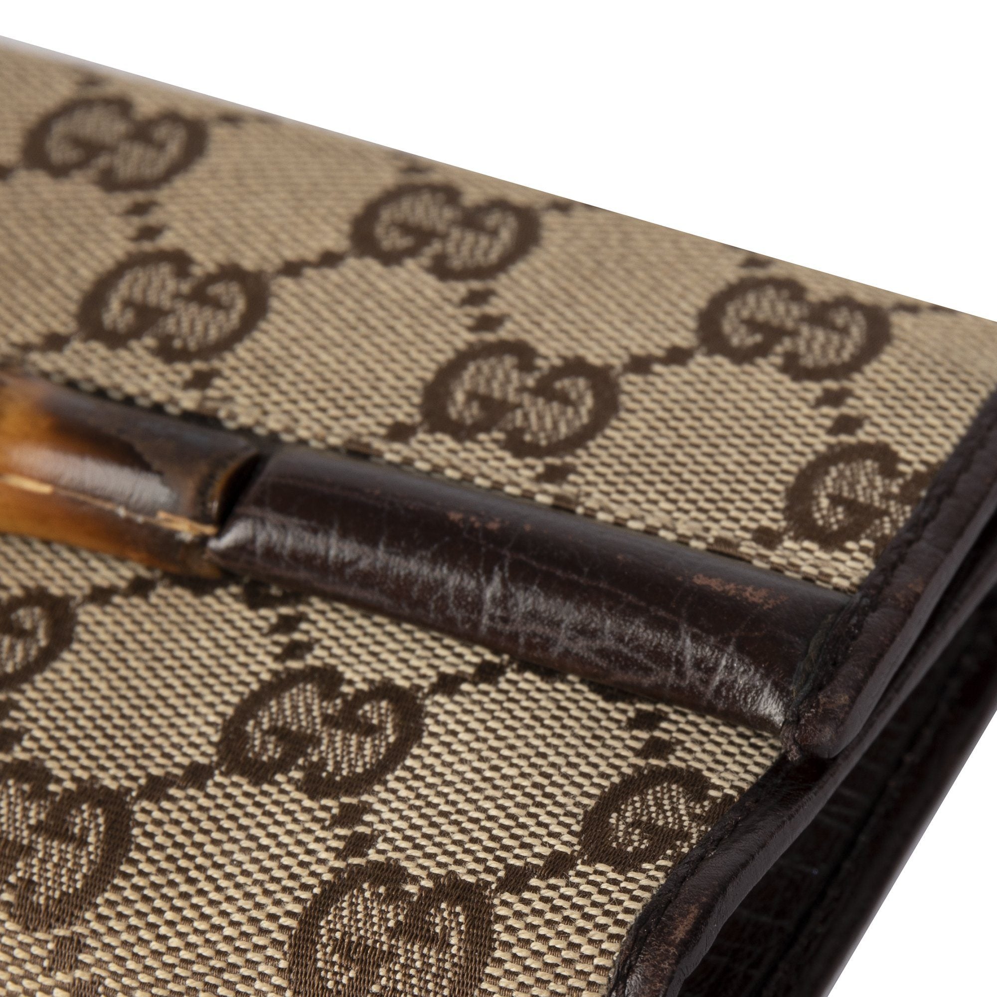 Gucci GG Canvas Bamboo Bar Clutch