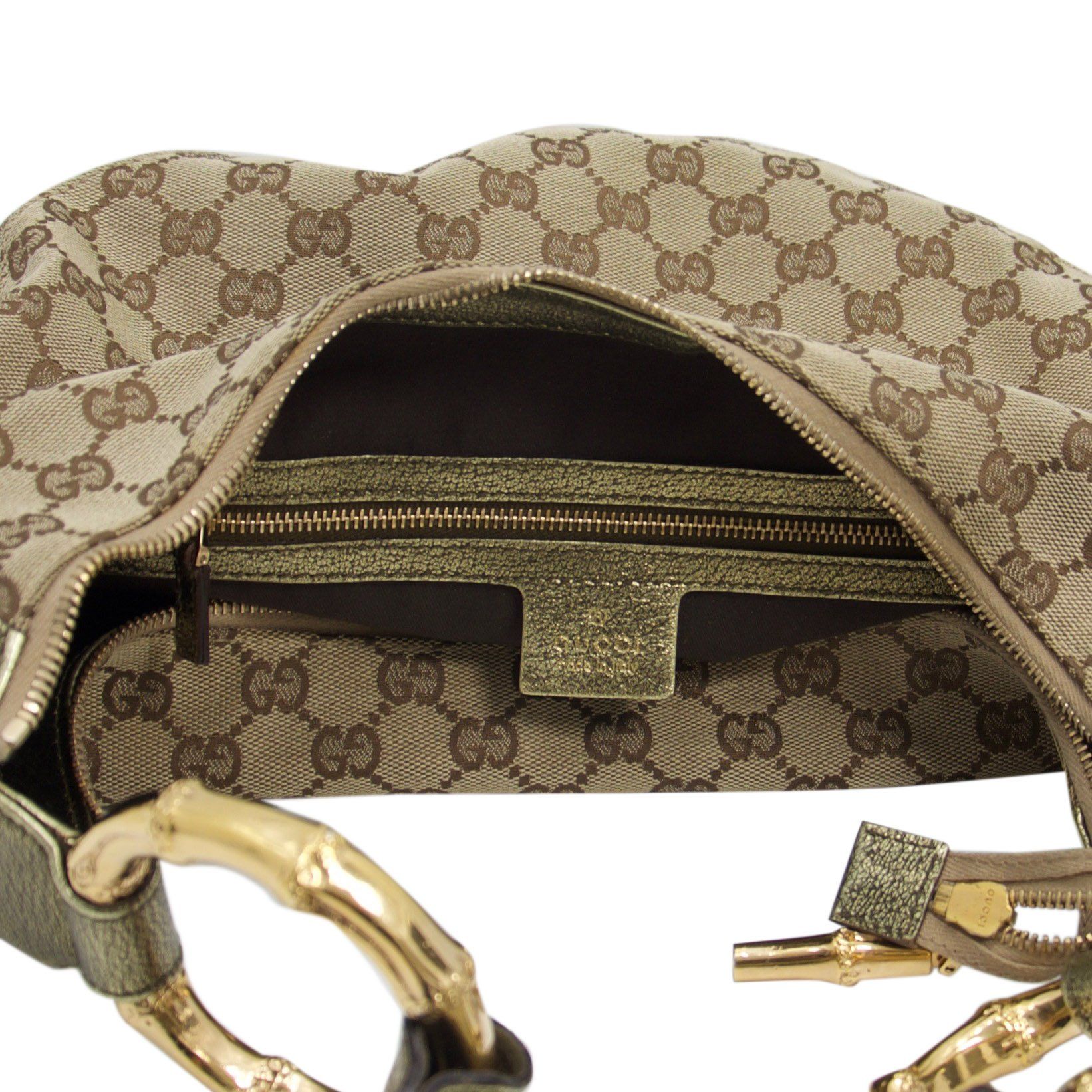Gucci GG Canvas Bamboo Ring Hobo
