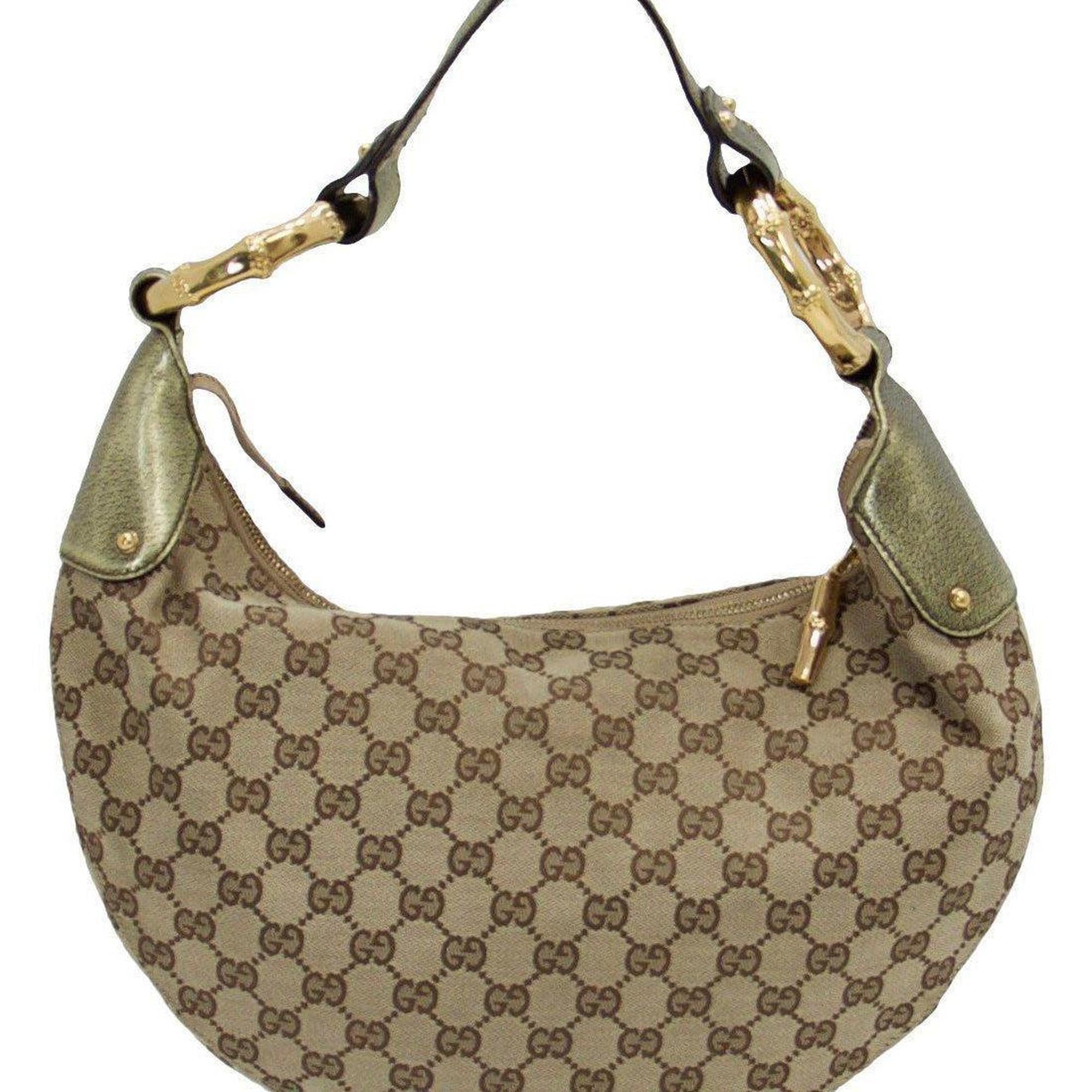 Gucci GG Canvas Bamboo Ring Hobo