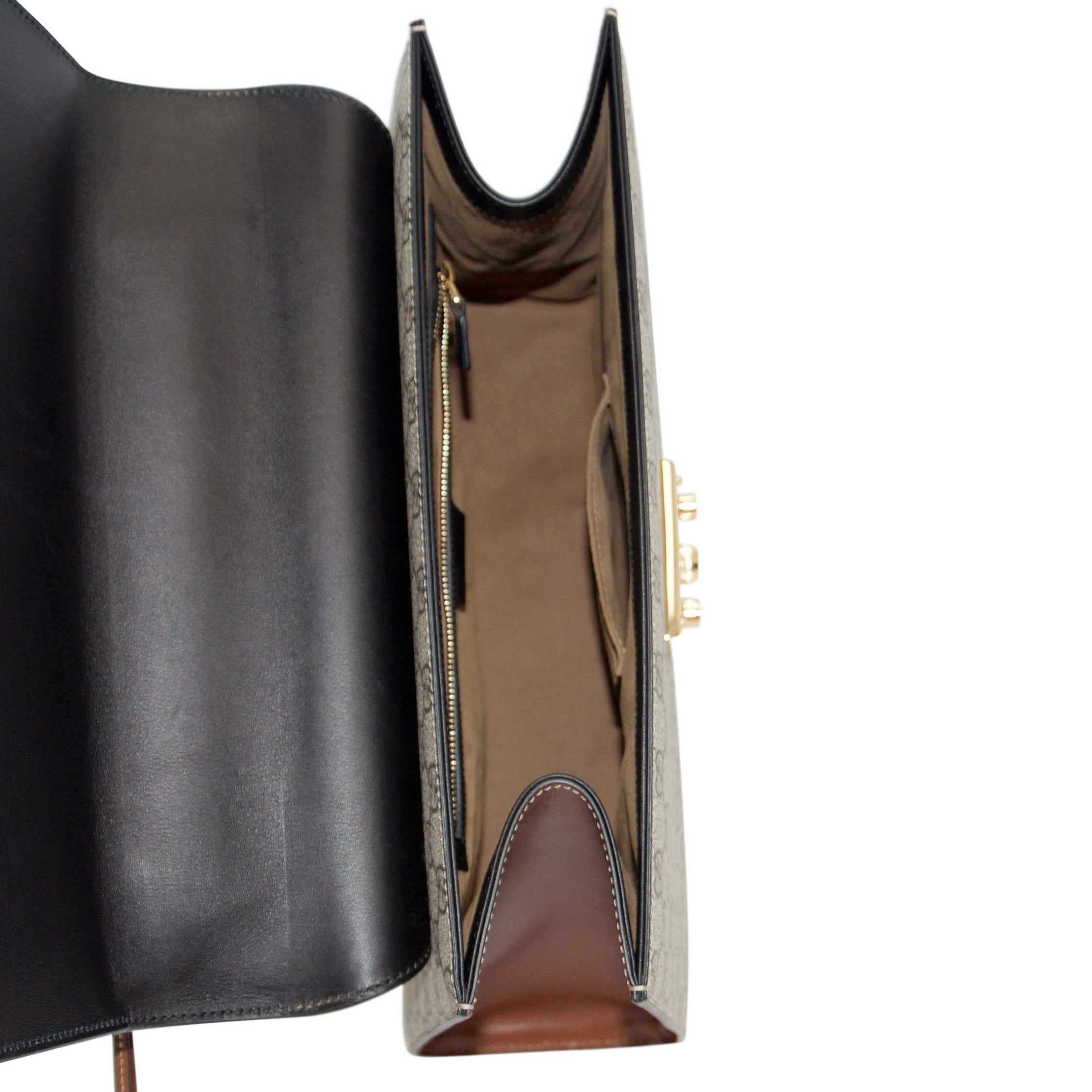 Gucci GG Supreme Medium Padlock Top Handle Bag