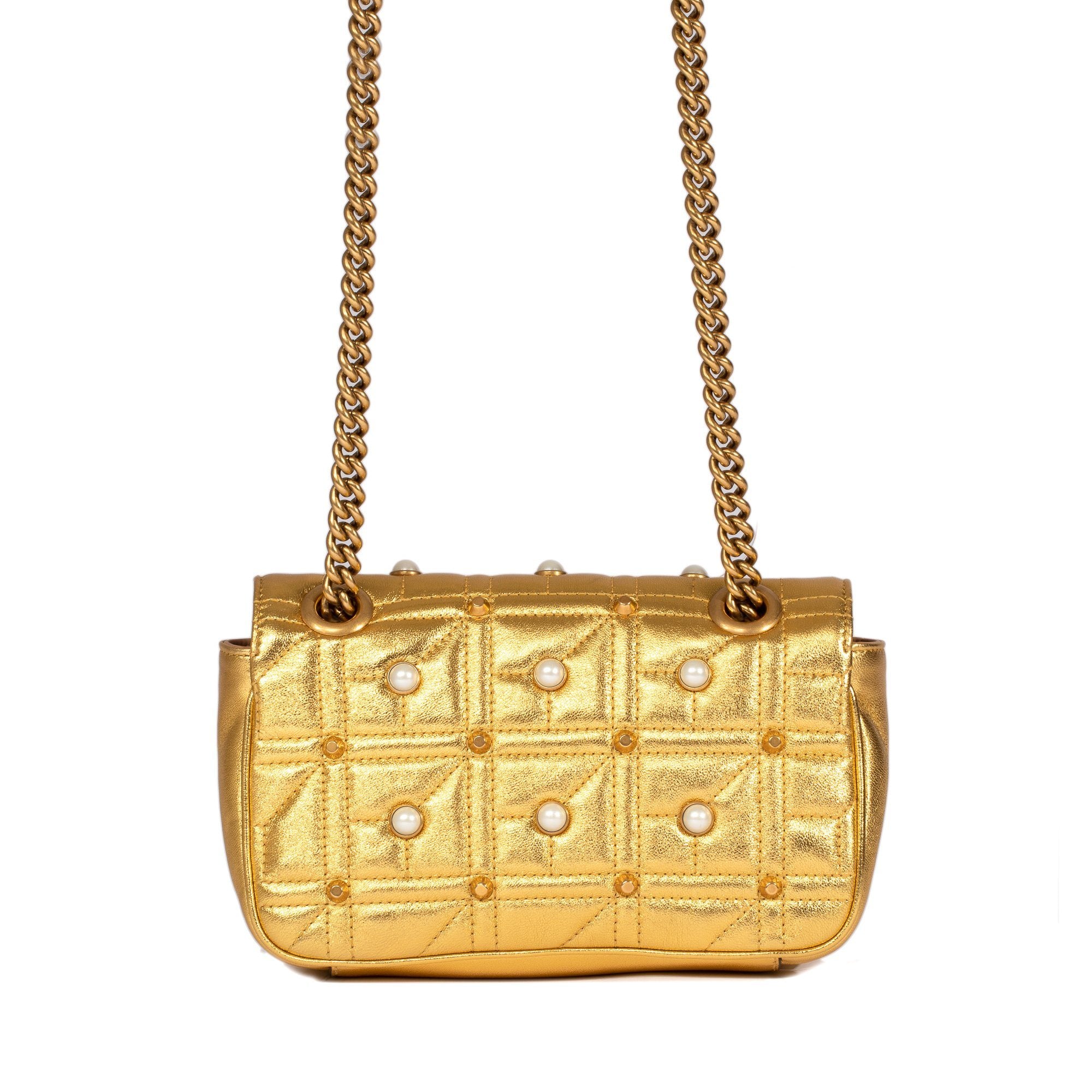 Gucci Mini Faux Pearl Marmont Matelasse Bag