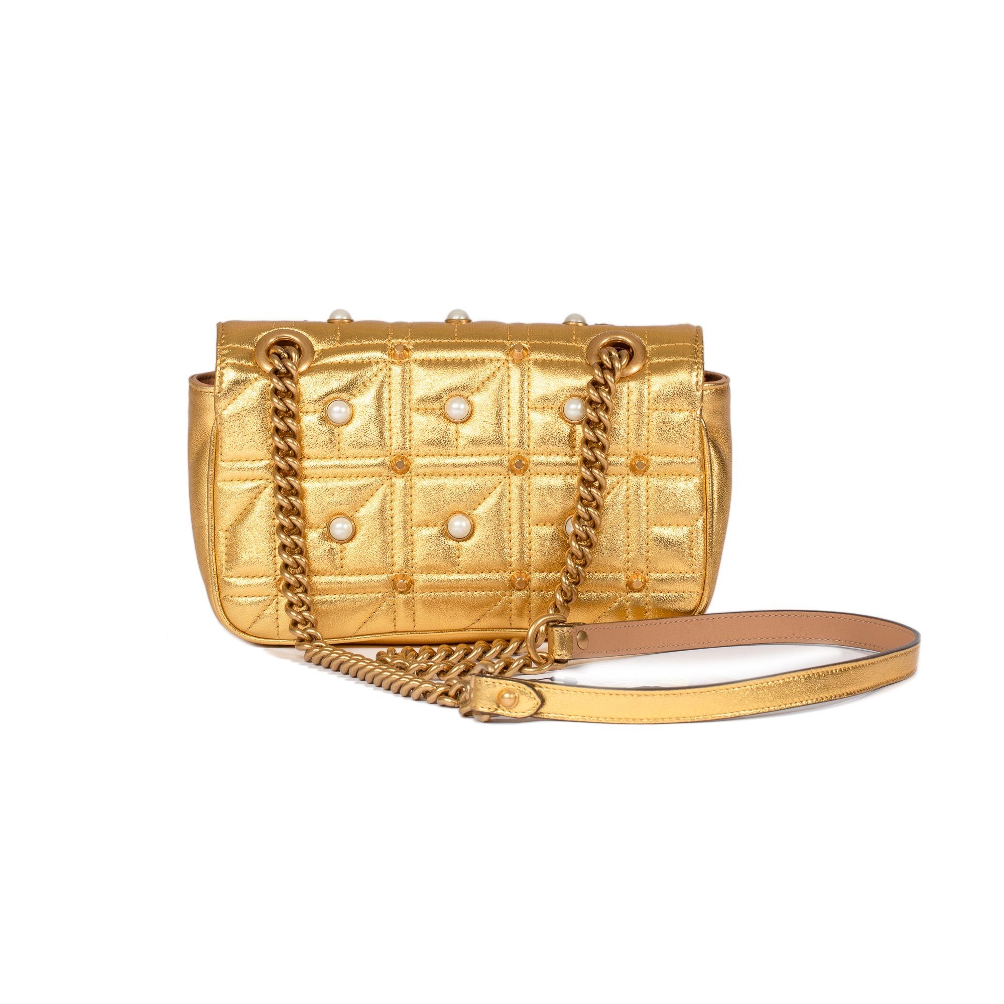 Gucci Mini Faux Pearl Marmont Matelasse Bag