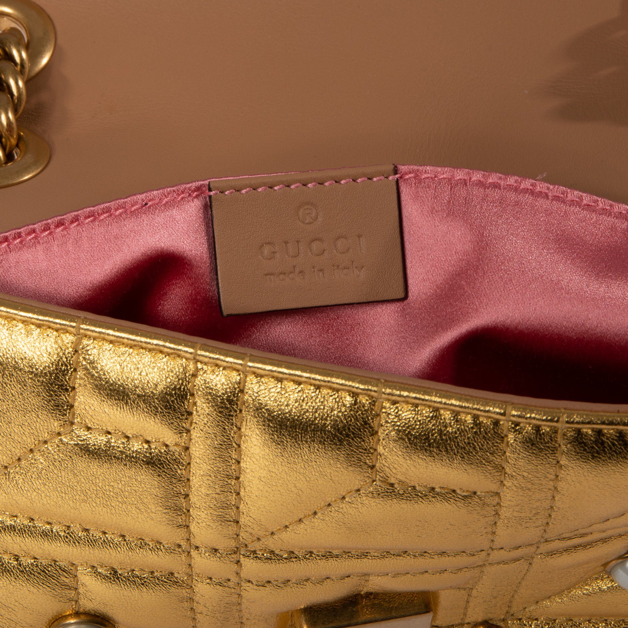 Gucci Mini Faux Pearl Marmont Matelasse Bag