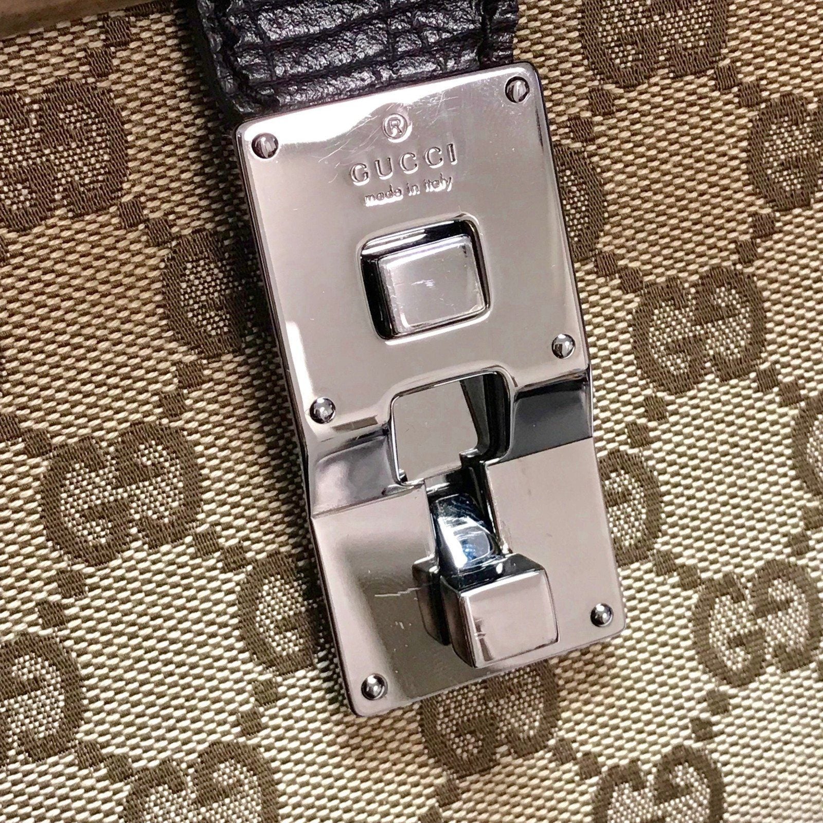 Gucci Monogram Bamboo Bullet Satchel