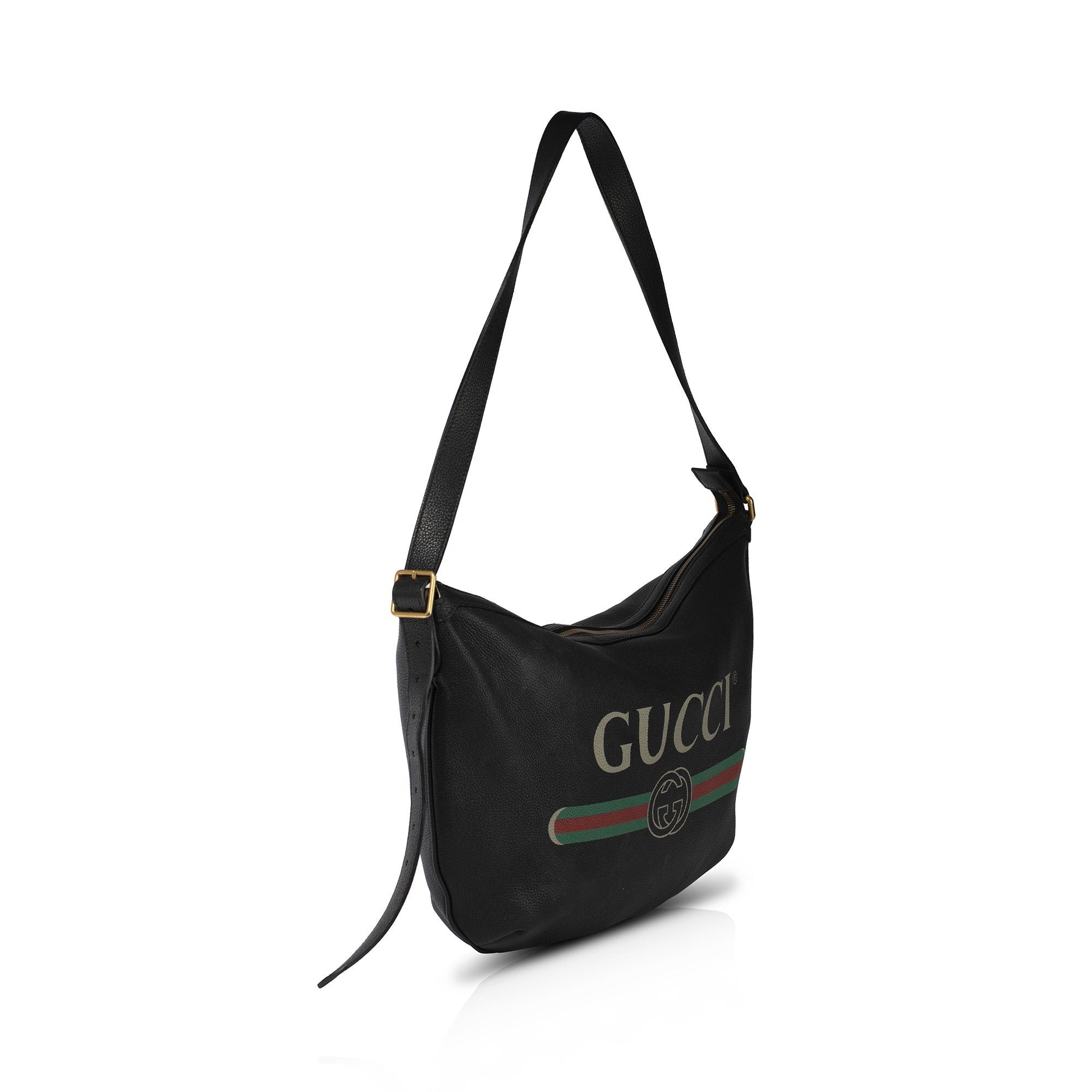 Gucci Print Large Half-Moon Hobo