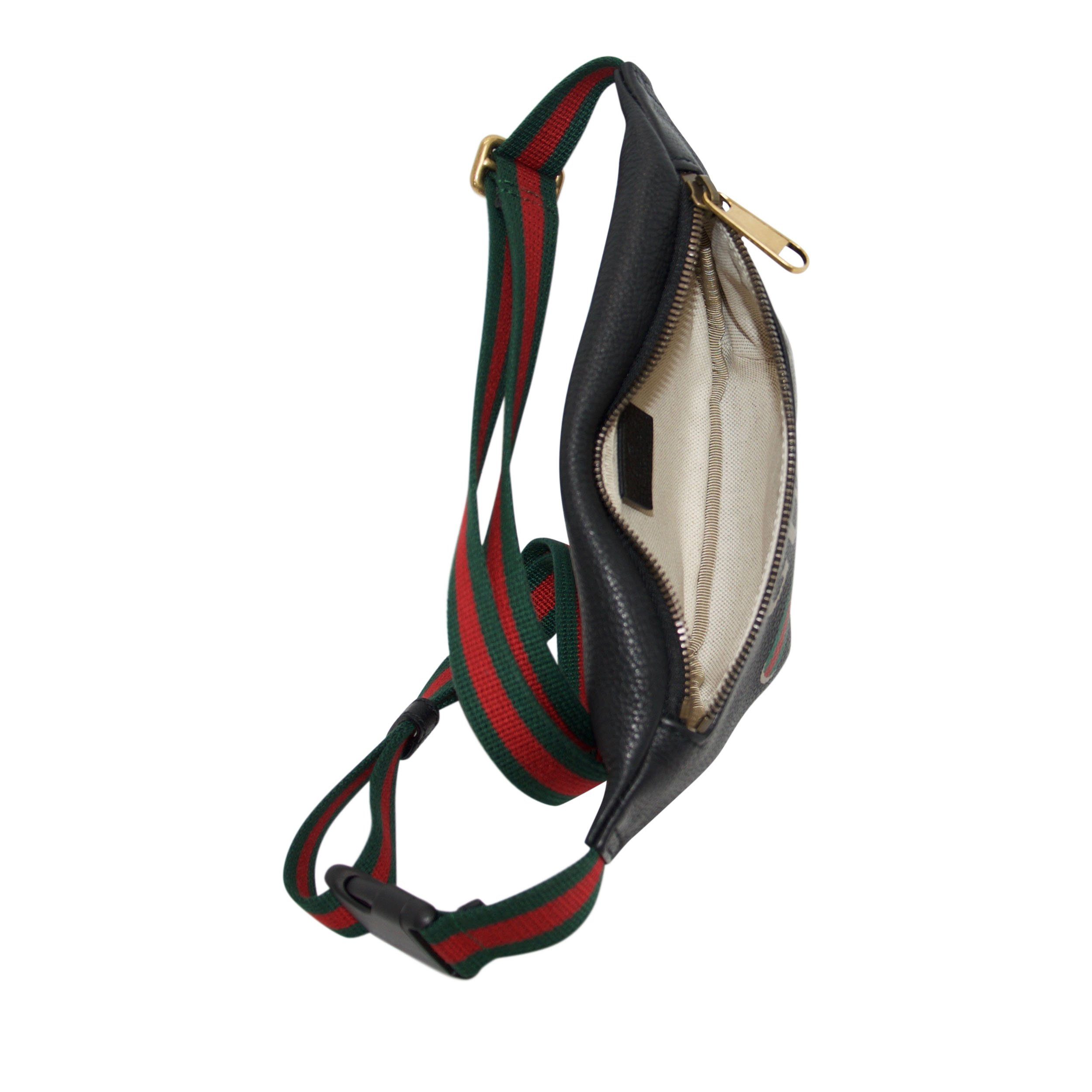 Gucci Small Print Leather Belt Bag