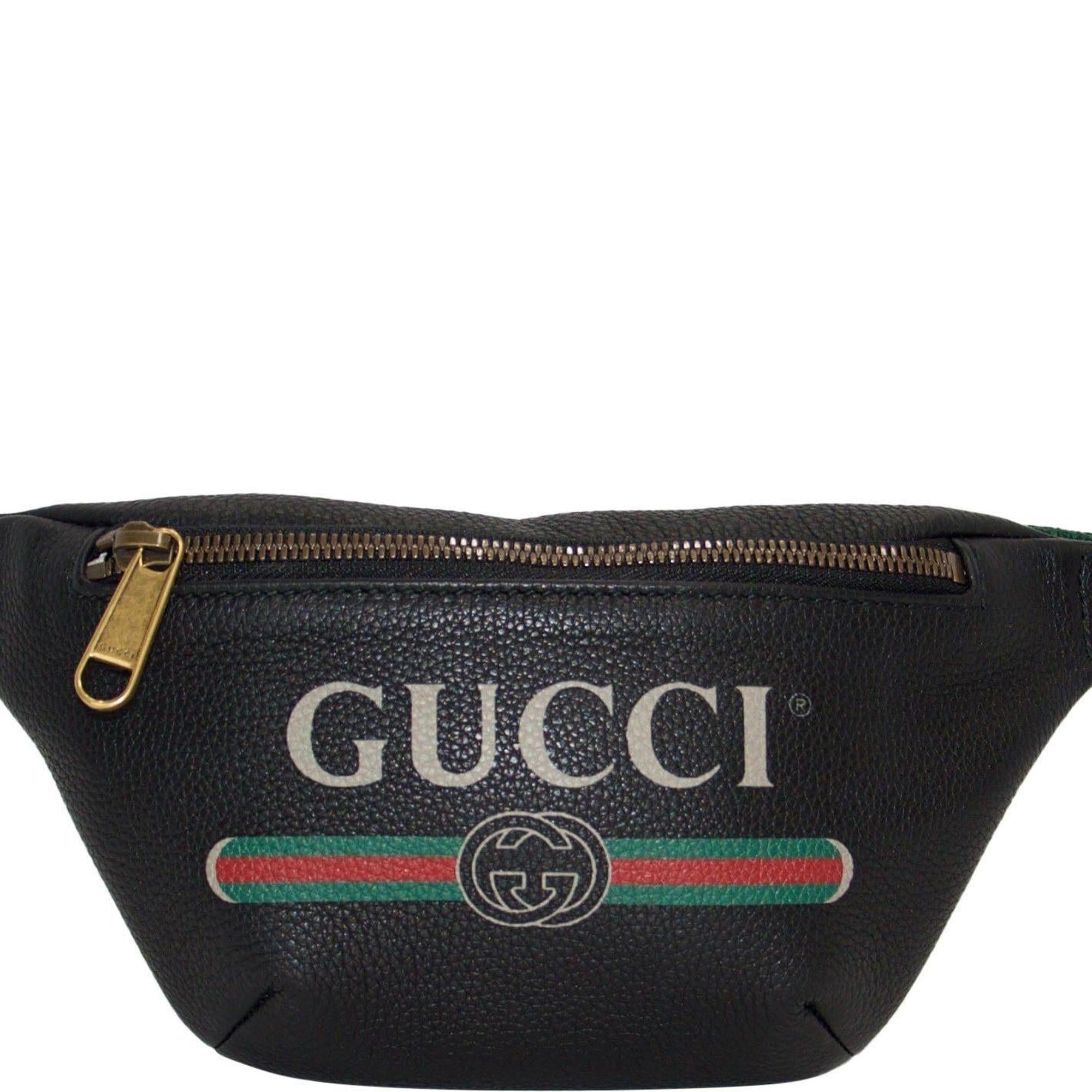 Gucci Small Print Leather Belt Bag