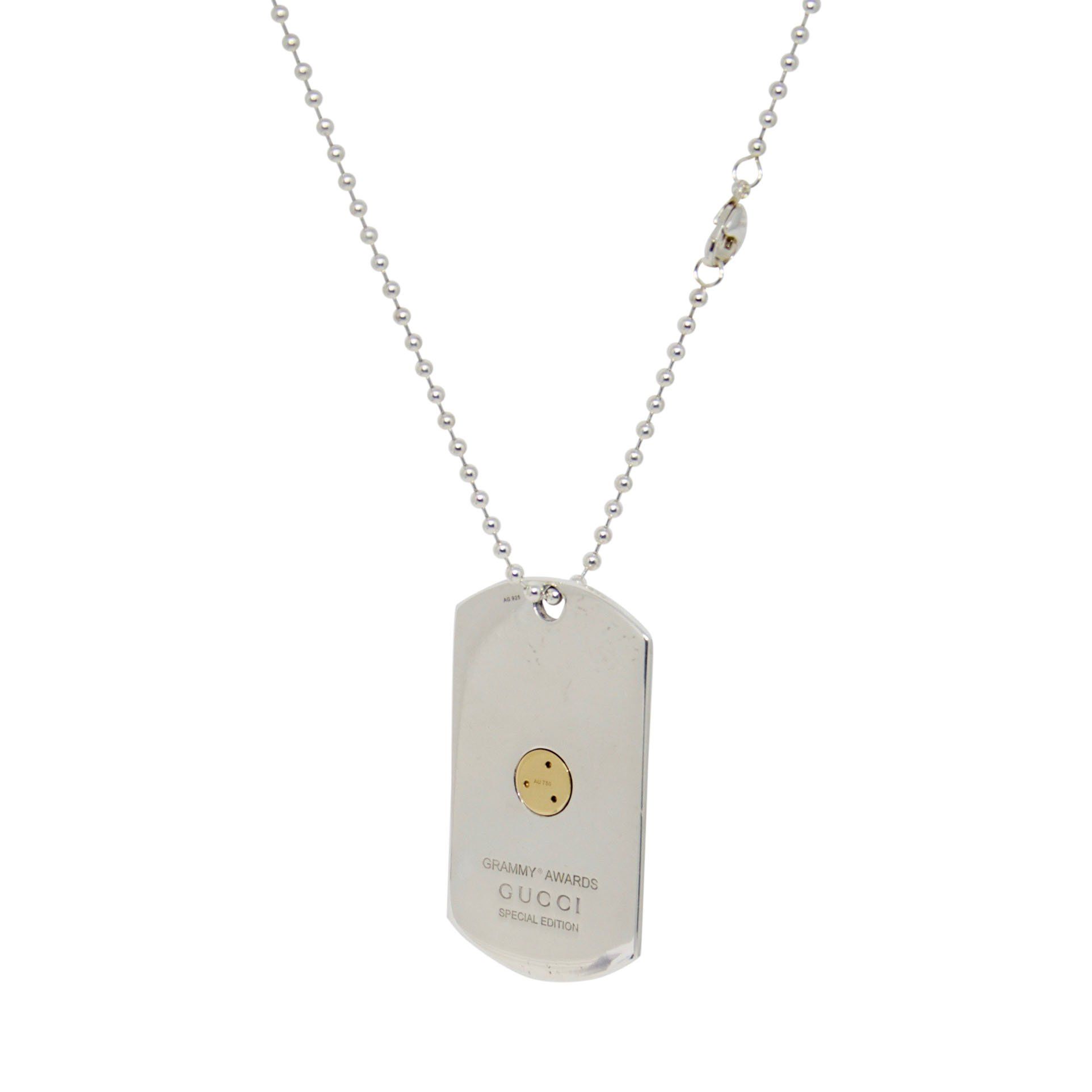 Gucci Special Edition Grammy Awards Dog Tag Pendant Necklace