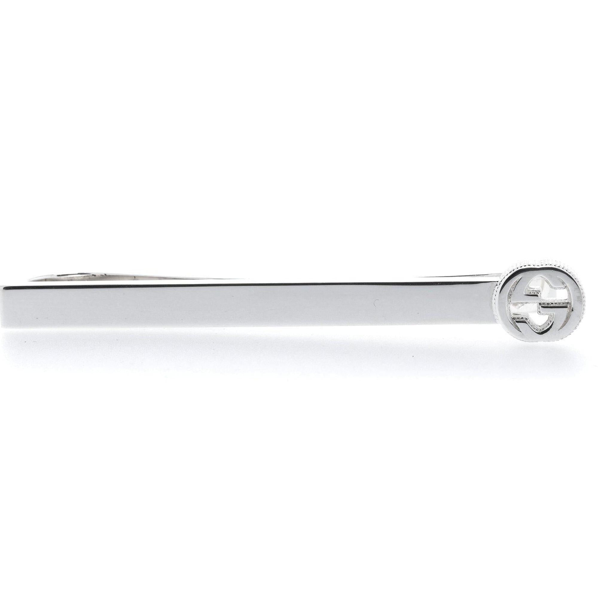 Gucci Sterling Silver Interlocking G Tie Bar