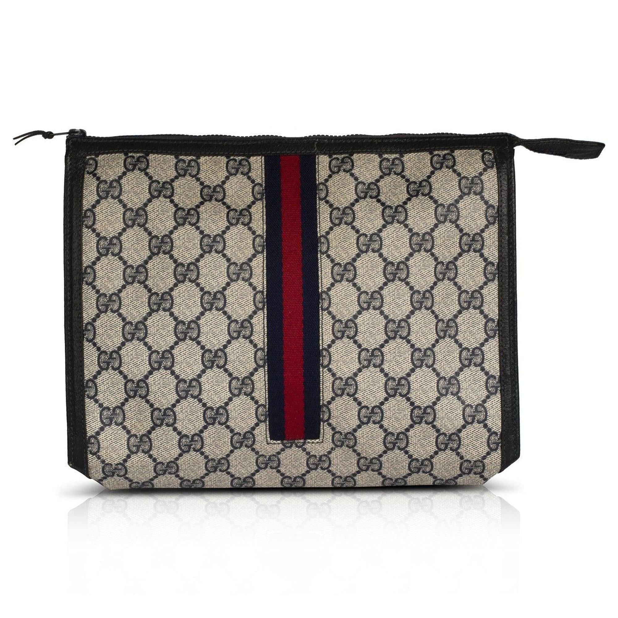 Gucci Vintage GG Plus Web Cosmetic Bag