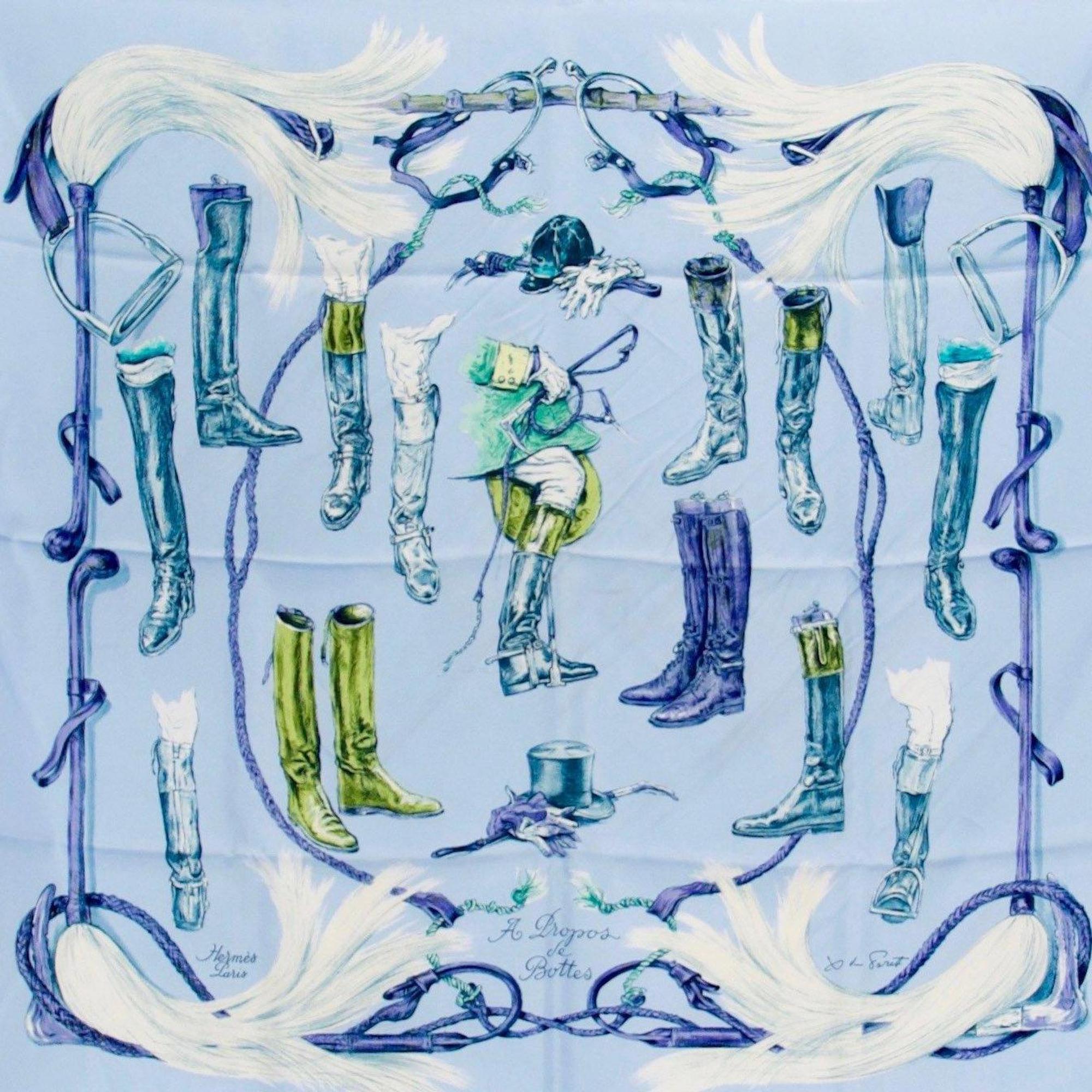 Hermes "A Propos de Bottes" Silk Scarf