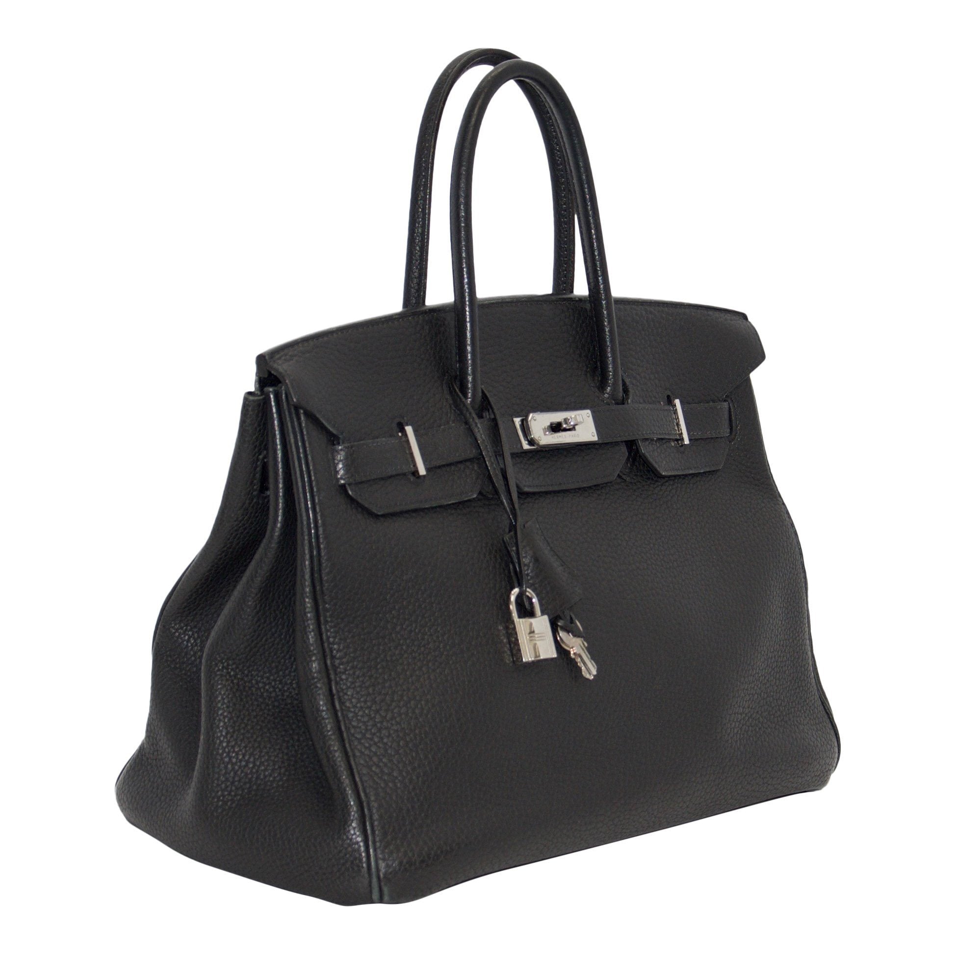 Hermes Black Clemence Birkin 35